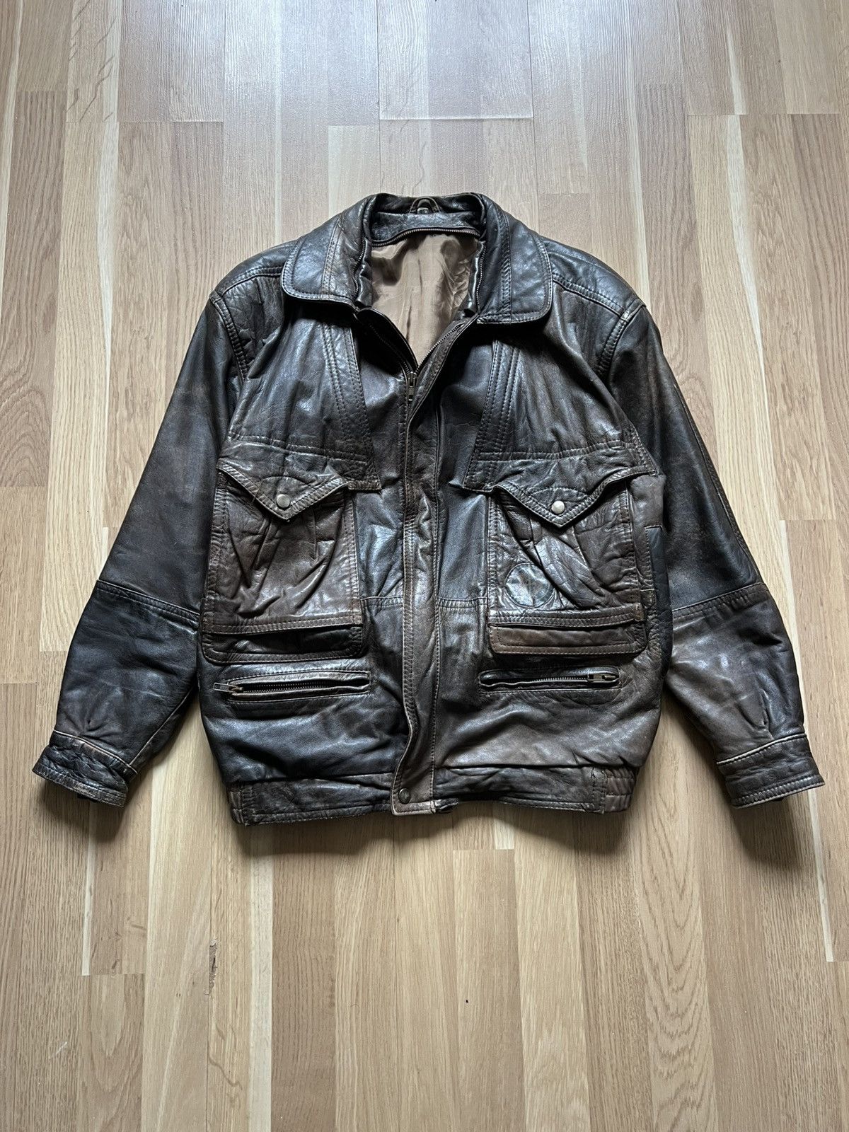 Vintage Vintage avirex style bomber aviator brown 2000s leather Size US M / EU 48-50 / 2 - 1 Thumbnail