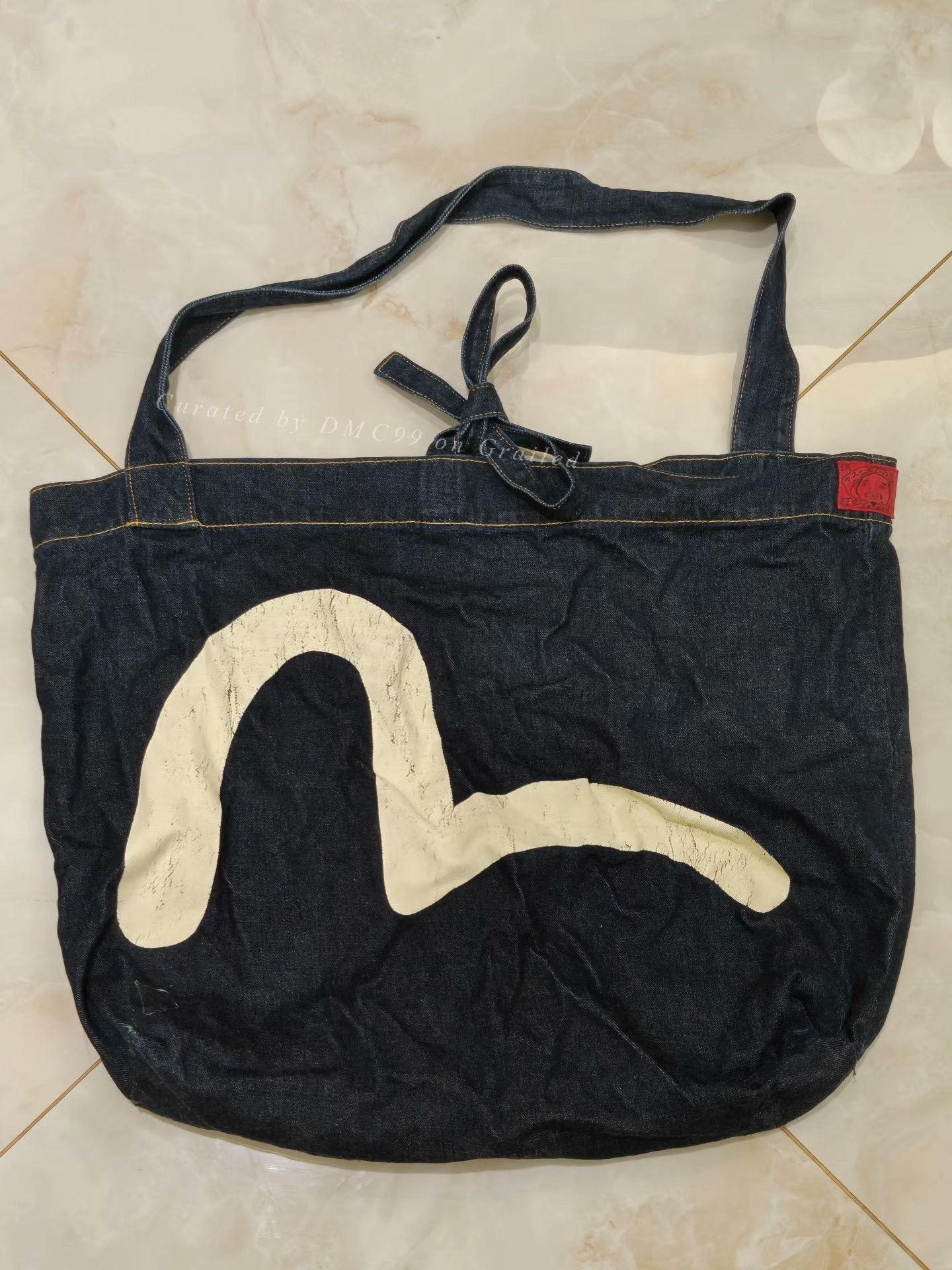 Evisu × Palace Palace Skateboard X Evisu Jeans SS20 denim tote bag 