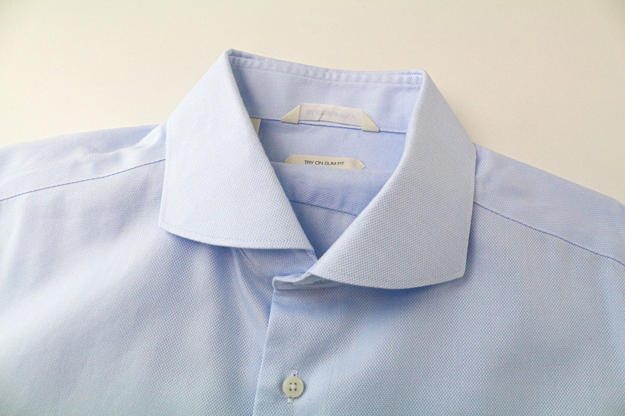 Suitsupply 43/17 Slim Blue Cotton Cutaway Twill Shirt 78345 Size 42R - 3 Thumbnail
