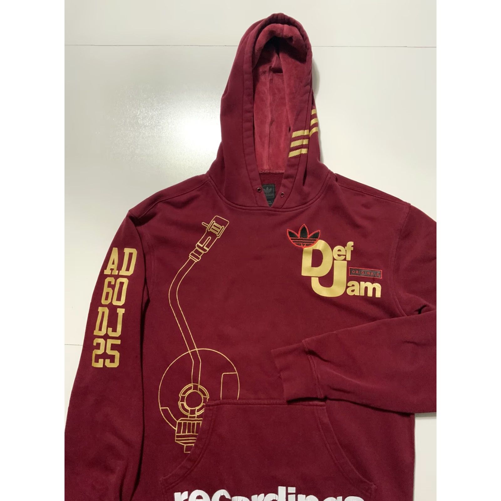 Adidas Adidas Originals X Def Jam Recordings Trefoil Maroon Sweatshirt Hoodie Sz. M Men Hoodie Multicolor Pullover 90s Mens Size US M / EU 48-50 / 2 - 3 Thumbnail