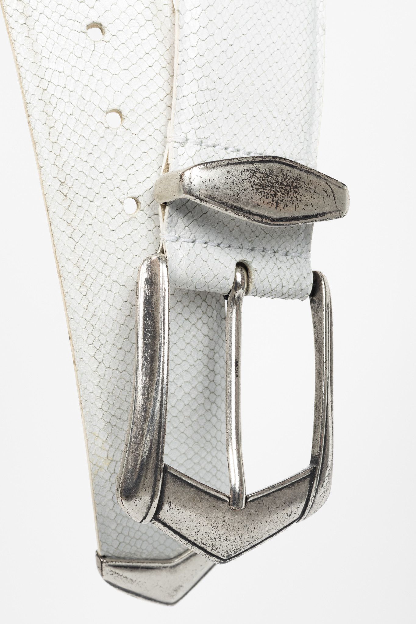 Iro Iro Tulpa Wide Snake-Embossed Leather Western Buckle Belt Size ONE SIZE - 5 Thumbnail