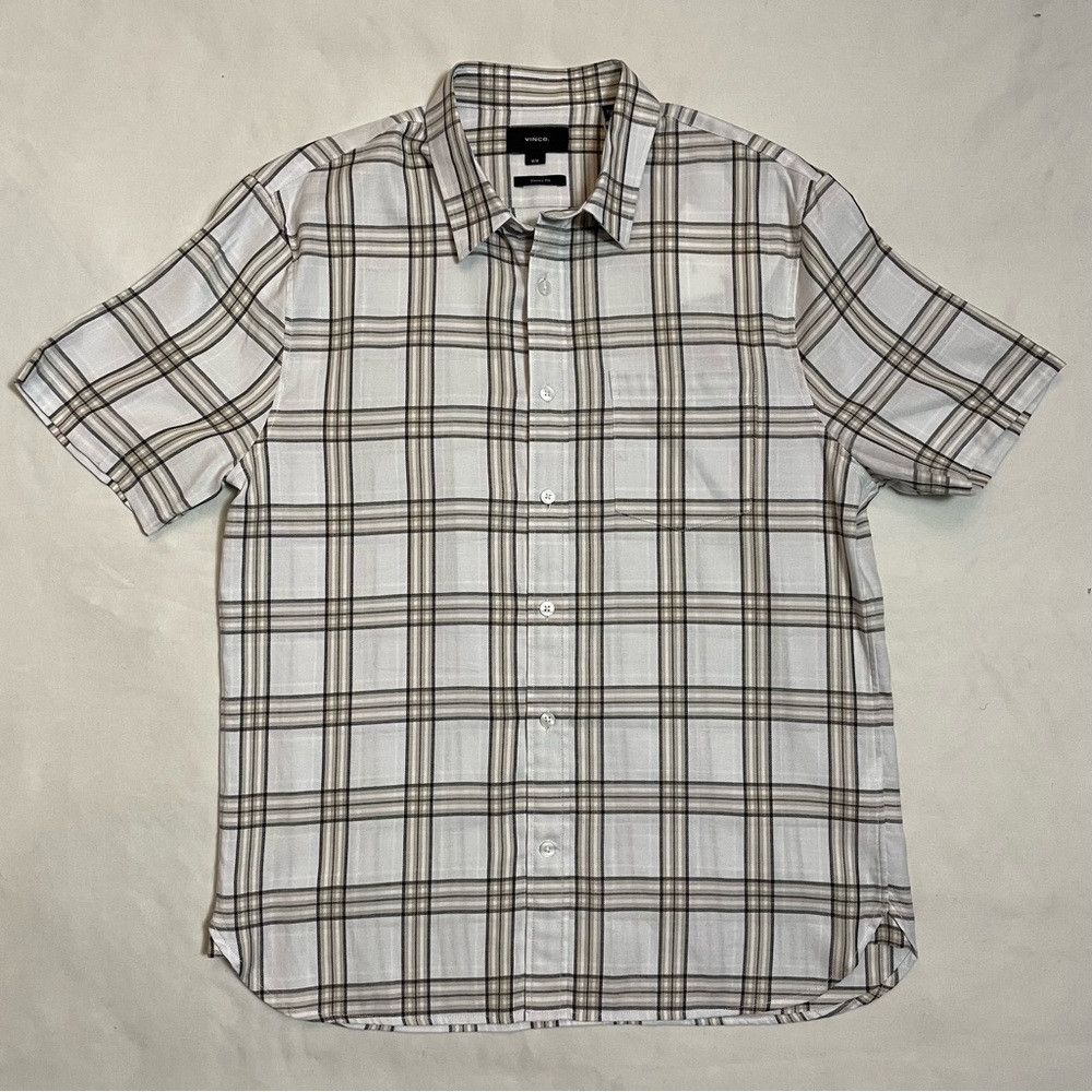 Vince NWT New $185 Vince Caspian Plaid Short Sleeve Button-Up Shi Size US M / EU 48-50 / 2 - 5 Thumbnail