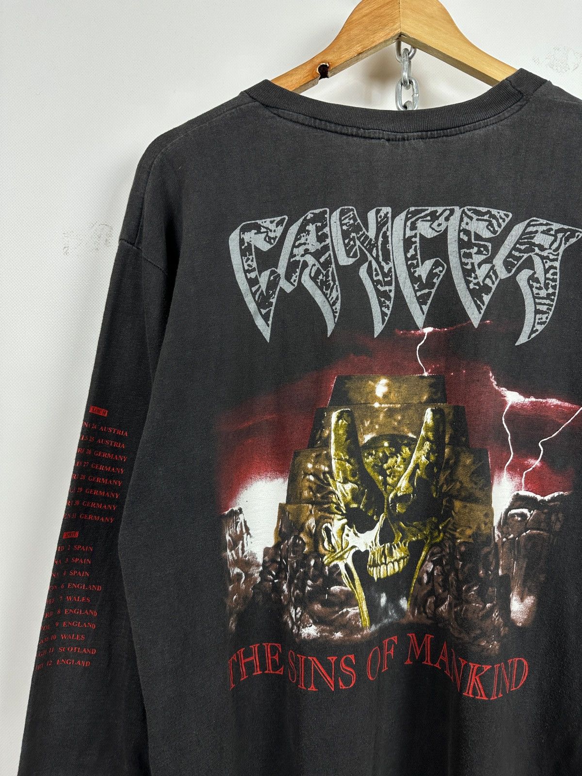 Band Tees 1993 Vintage Cancer Sins Of Mankind Long Sleeve T-Shirt Size US XL / EU 56 / 4 - 5 Thumbnail