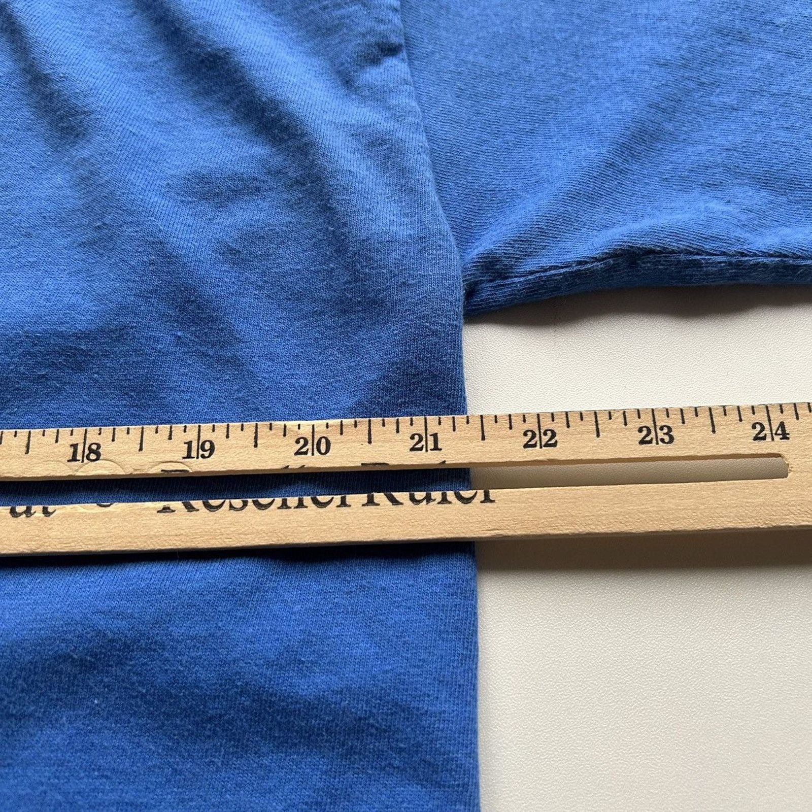 Nike × Vintage Vintage 90s Nike T Shirt Large Swoosh Cursive Logo Blue Rare Size US L / EU 52-54 / 3 - 5 Thumbnail