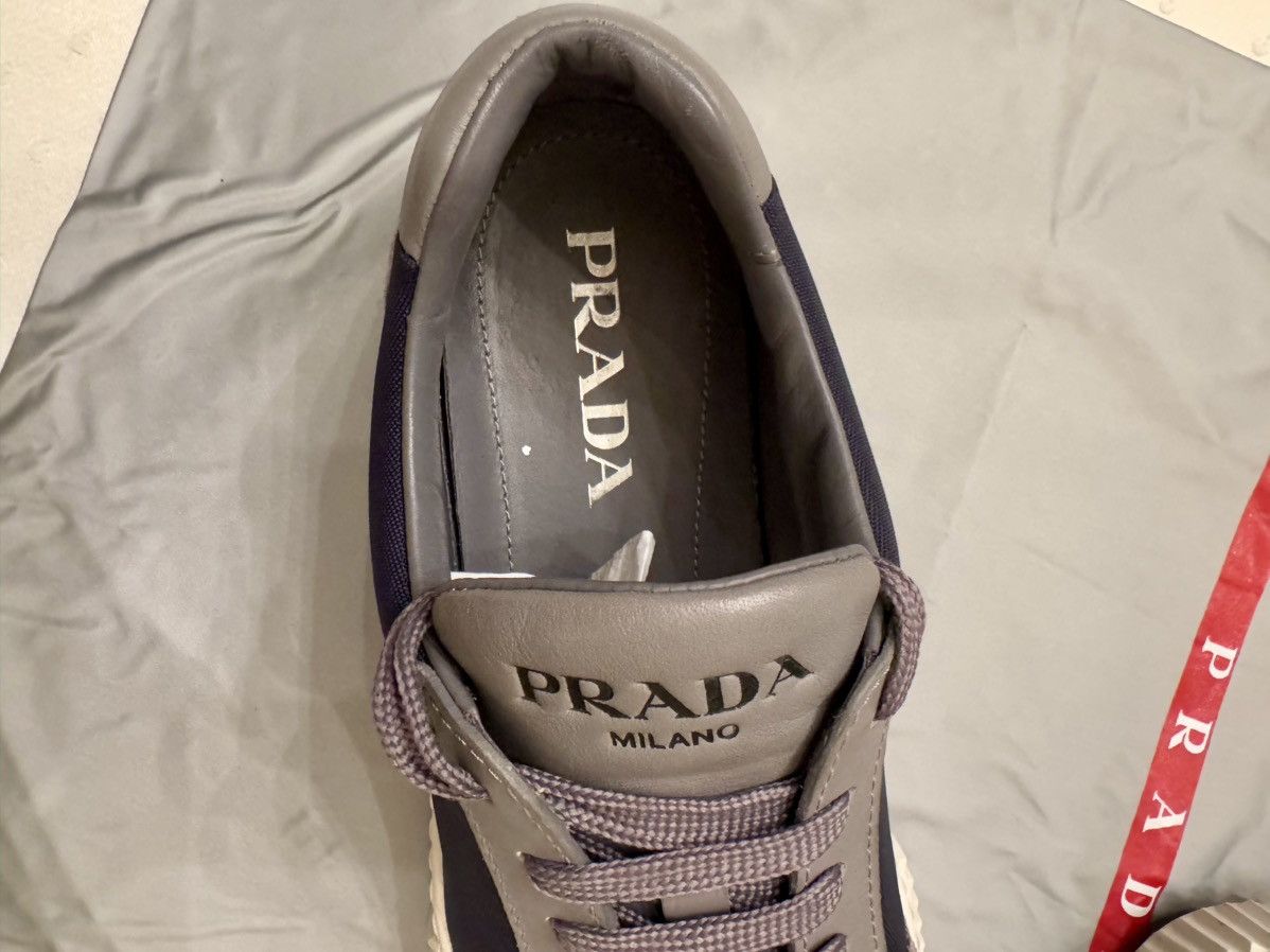 Prada Blue / Grey Logo Sneakers Size US 7.5 / EU 40-41 - 6 Thumbnail