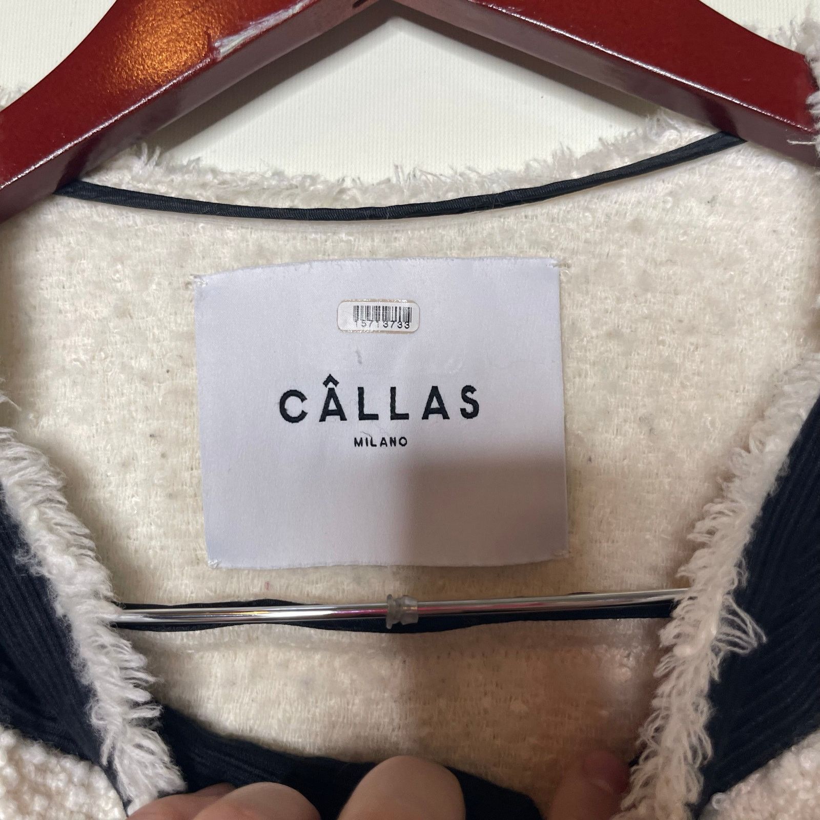 Other CALLAS MILANO Isabel Two-tone Bouclé Jacket In Weiss Size XS / US 0-2 / IT 36-38 - 2 Thumbnail