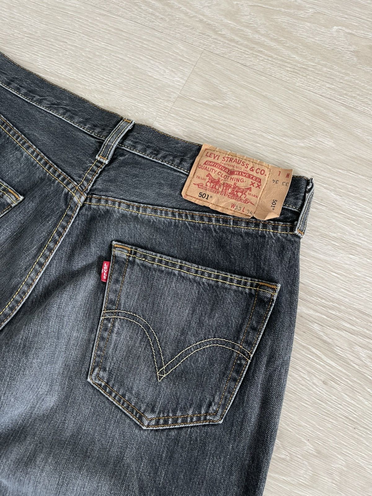 Levi's Vintage 00s Levi's 501 Gray Washed Denim Straight Jeans Size US 33 - 11 Thumbnail