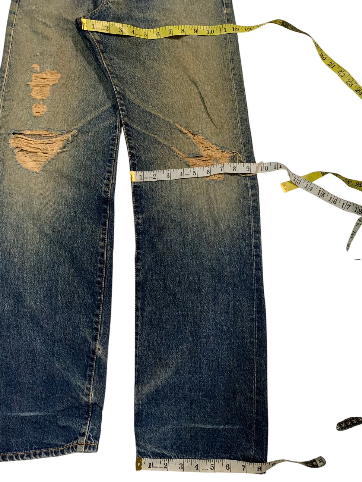 Kapital VTG EDWIN 505 SELVEDGE BAGGY FADED&RUSTY DISTRESSED DENIM Size US 27 - 22 Thumbnail