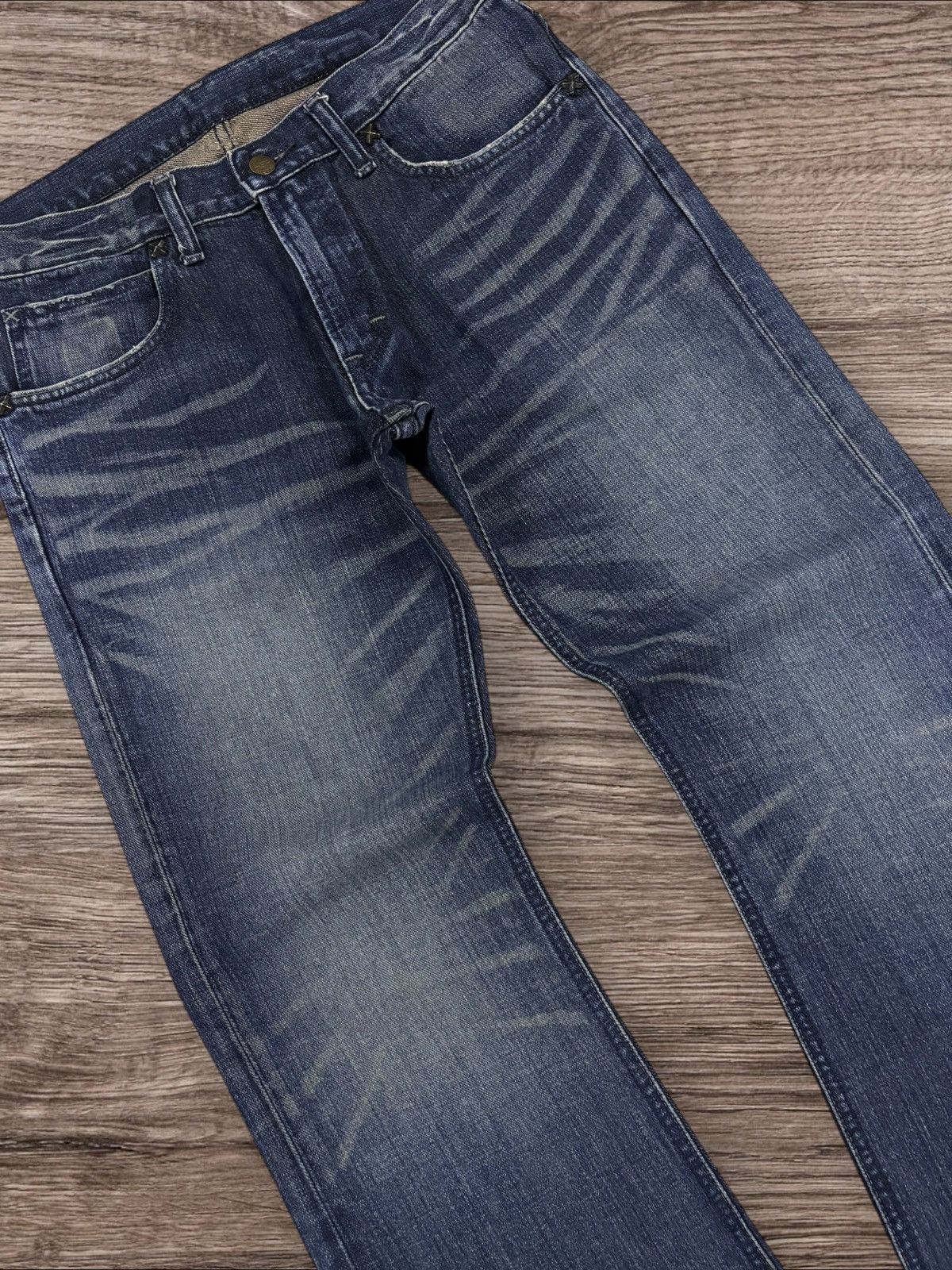 14th Addiction Vintage Lee Light Burst Flare Jeans Size US 32 / EU 48 - 3 Thumbnail
