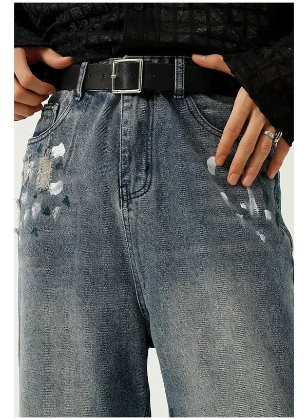 Japanese Brand Noriyo x Saki Street style tie-dye slim wide-leg jeans Size US 32 / EU 48 - 5 Thumbnail
