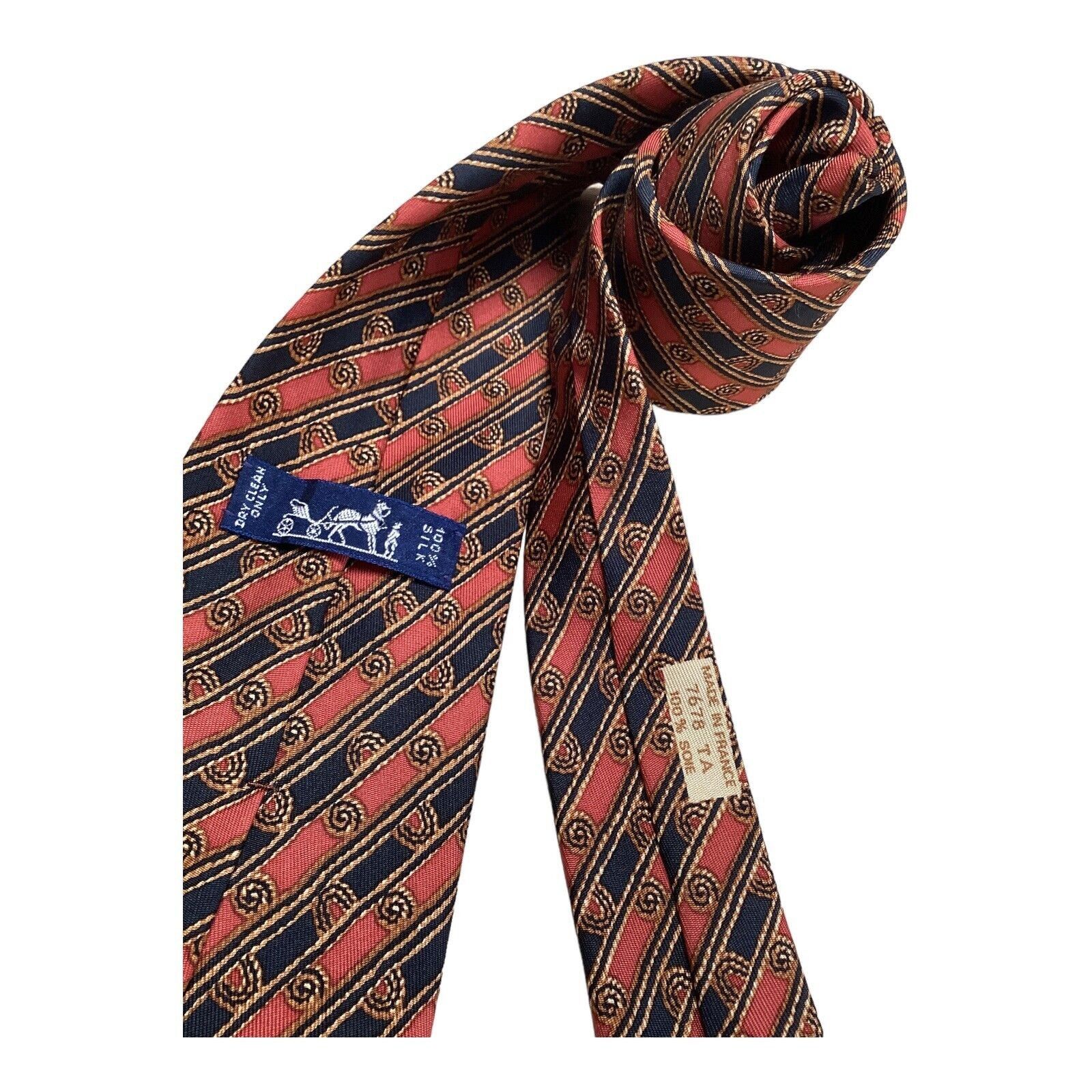 Hermes HERMES Paris 7678 TA Red Striped Luxury Silk Tie France W: 3 Size ONE SIZE - 3 Thumbnail