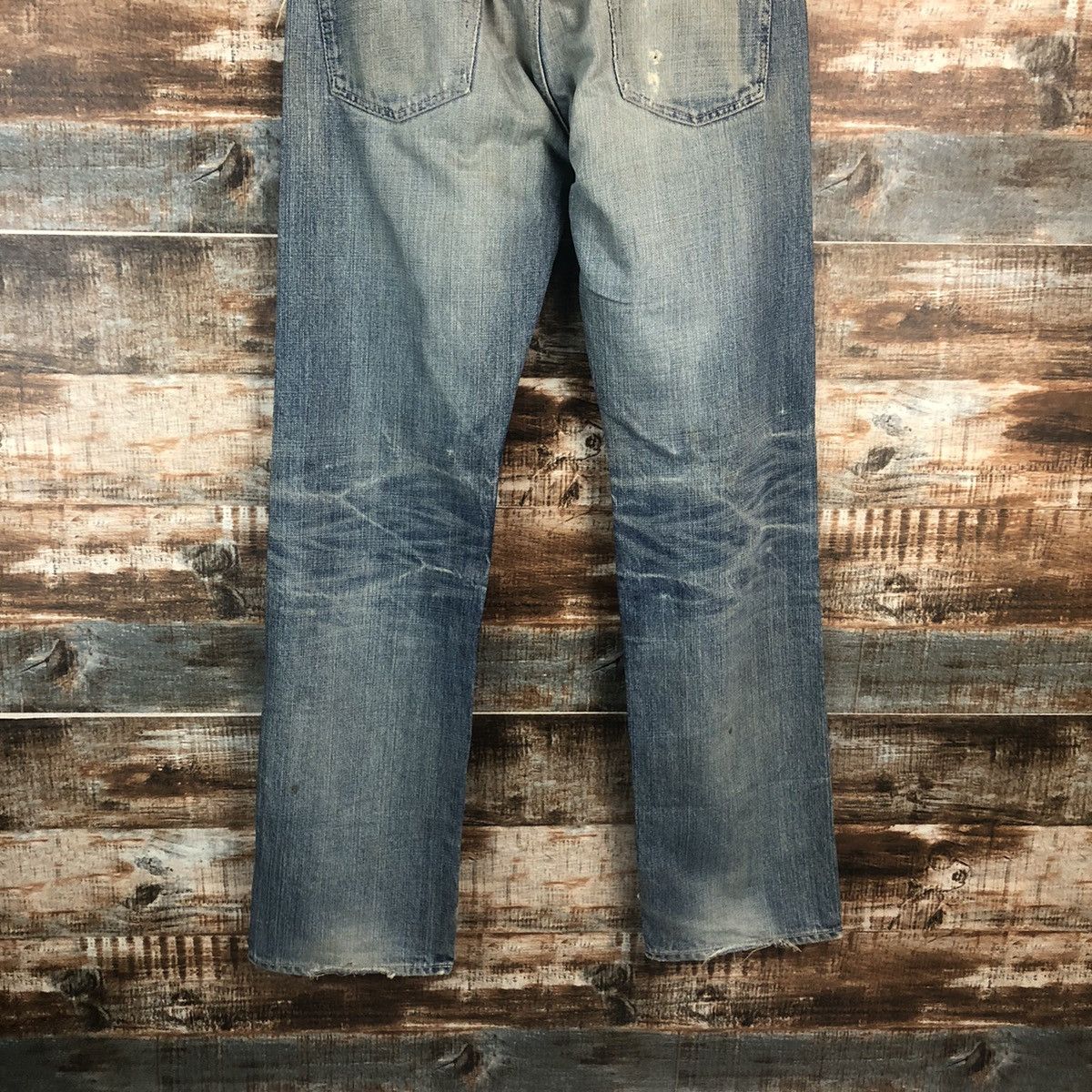 Japanese Brand DL Japanese Brand Blue Distressed Denim Pants #C089 Size US 31 - 14 Thumbnail