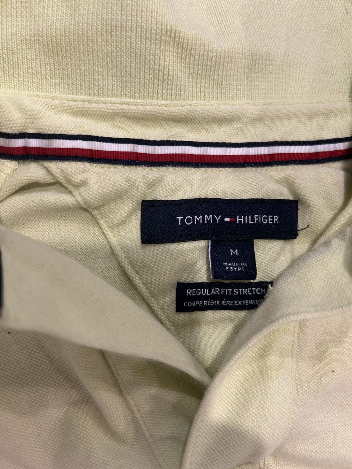 Tommy Hilfiger 💐 Light Yellow Vintage Polo Shirt 💐 Size US M / EU 48-50 / 2 - 3 Thumbnail