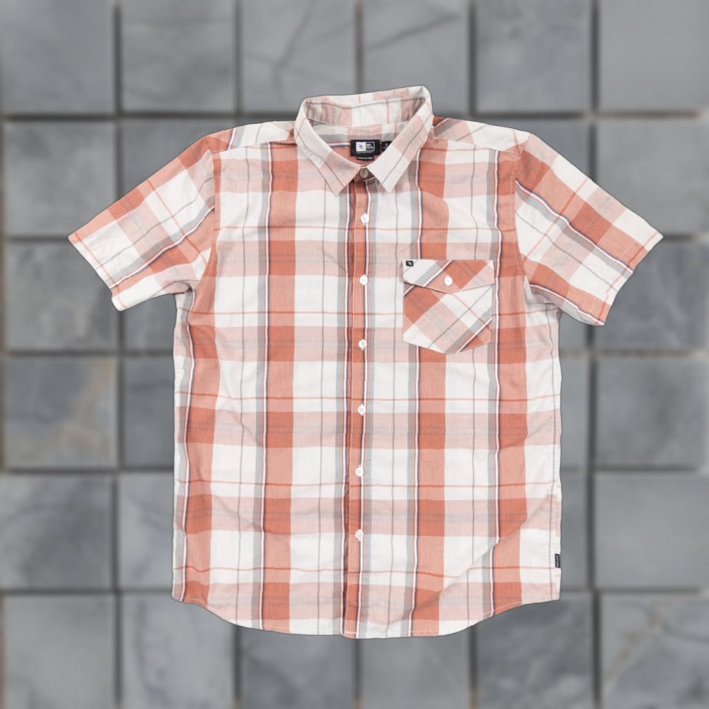 Rip Curl RIP CURL Shirt Adult Small Orange Plaid Short Sleeve Button-Down Surf Brand Mens Size US S / EU 44-46 / 1 - 1 Thumbnail