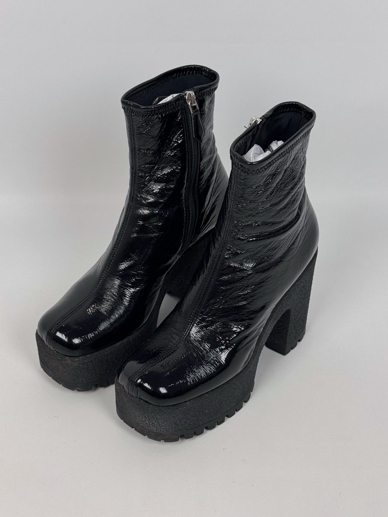 Miu Miu Miu miu by Prada Platform Stretch Chunky Ankle Black Boots Size US 6 / IT 36 - 2 Thumbnail