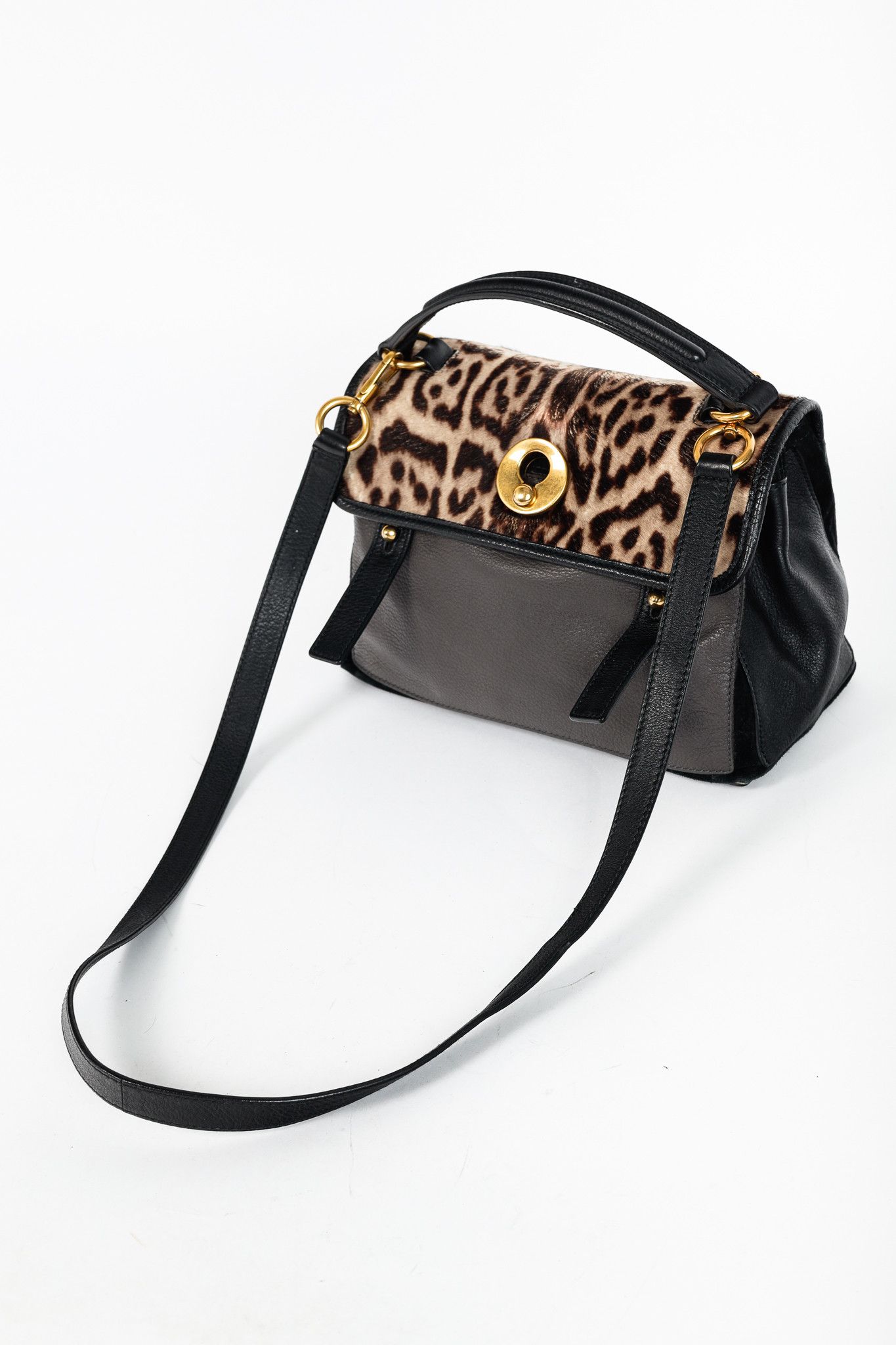 Yves Saint Laurent Yves Saint Laurent Small Muse II Leopard-Calf Hair Bag Size ONE SIZE - 6 Thumbnail