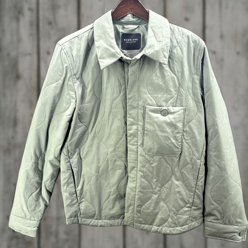 Everlane Everlane Mens Small Green Quilted Jacket Cotton Utility Casual Front Button Size US S / EU 44-46 / 1 - 1 Thumbnail