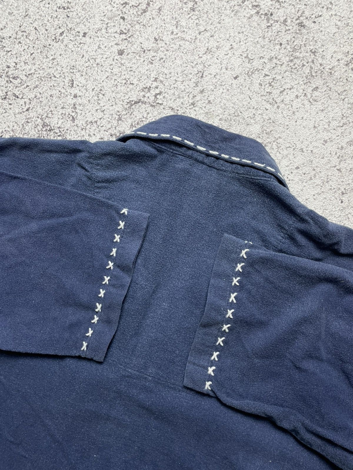 Vintage Sun Faded embroidered stitching French work jacket Size US L / EU 52-54 / 3 - 7 Thumbnail