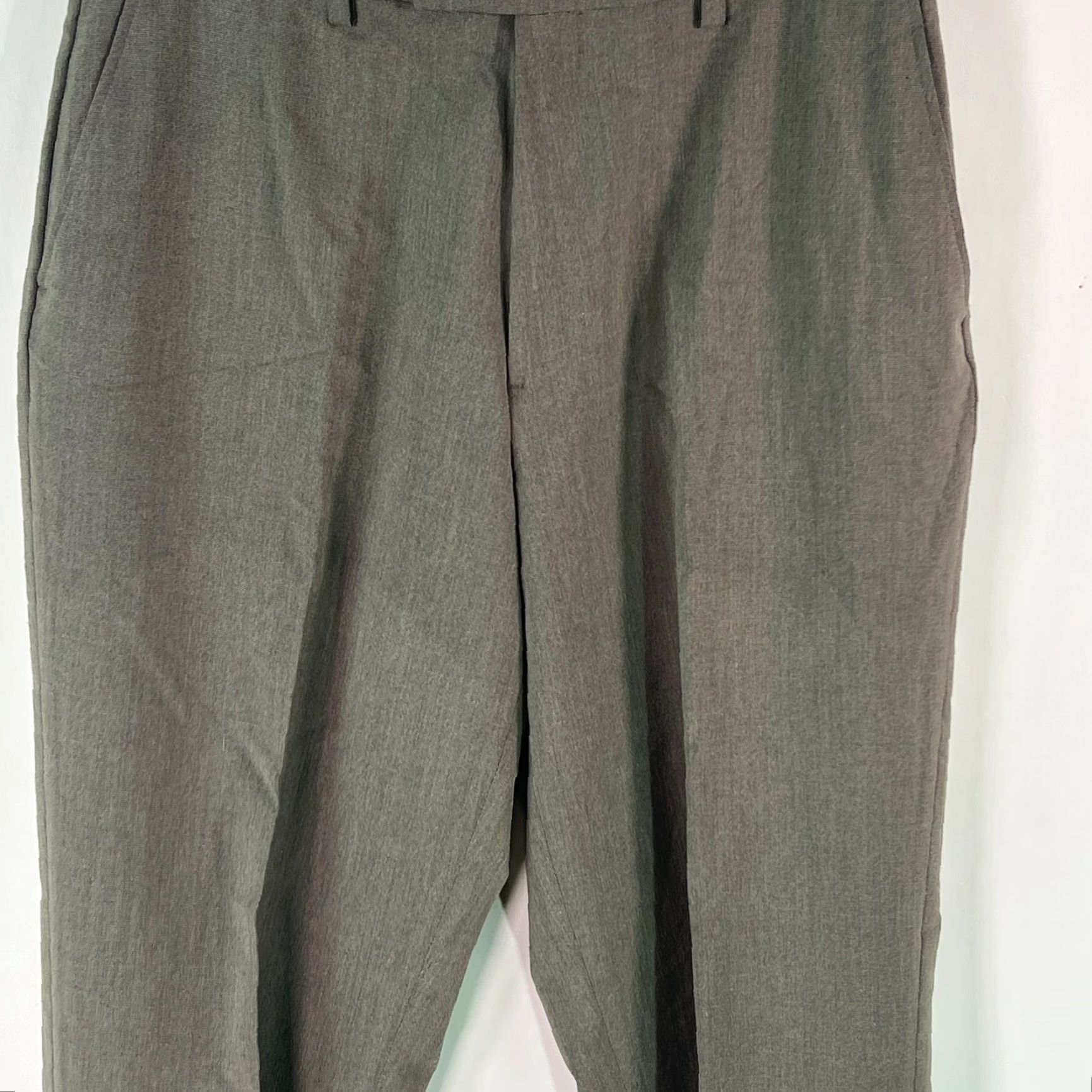 Alfani Alfani Mens Flat Front Straight Leg Stretch Casual Brown Dress Pants 33X30 Size US 33 - 3 Thumbnail