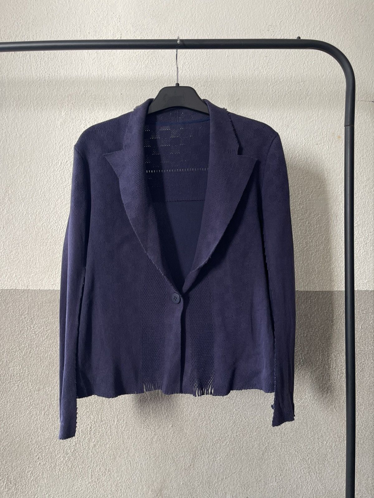 Issey Miyake APOC Issey Miyake Single Button Knit Blazer Frayed Hem Size M / US 6-8 / IT 42-44 - 1 Thumbnail