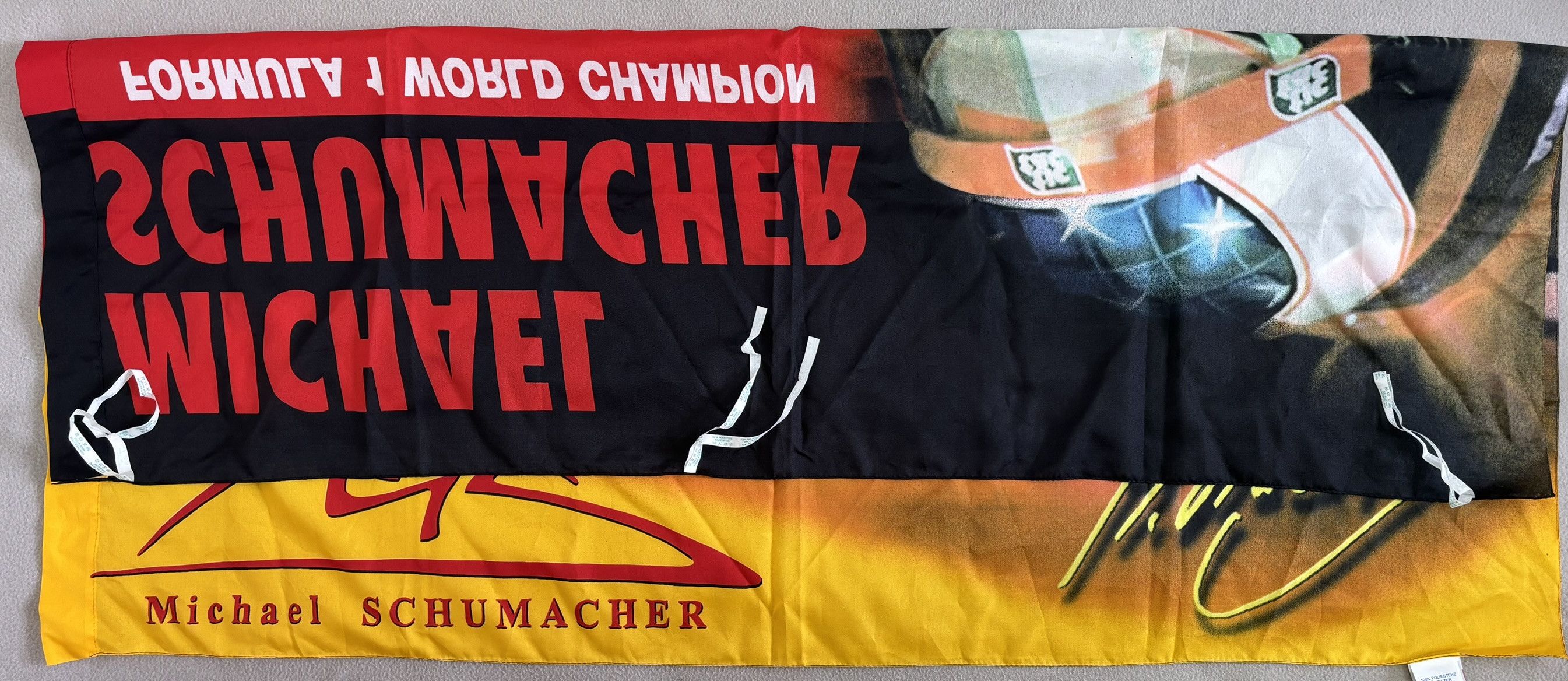 Vintage Michael Schumacher Formula 1 World Champion flag Size ONE SIZE - 5 Thumbnail