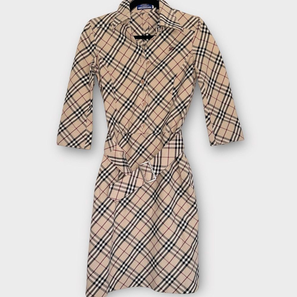 Burberry Burberry Blue Label Nova Check Belted Shirt Dress JP 38 / F Size S / US 4 / IT 40 - 7 Thumbnail