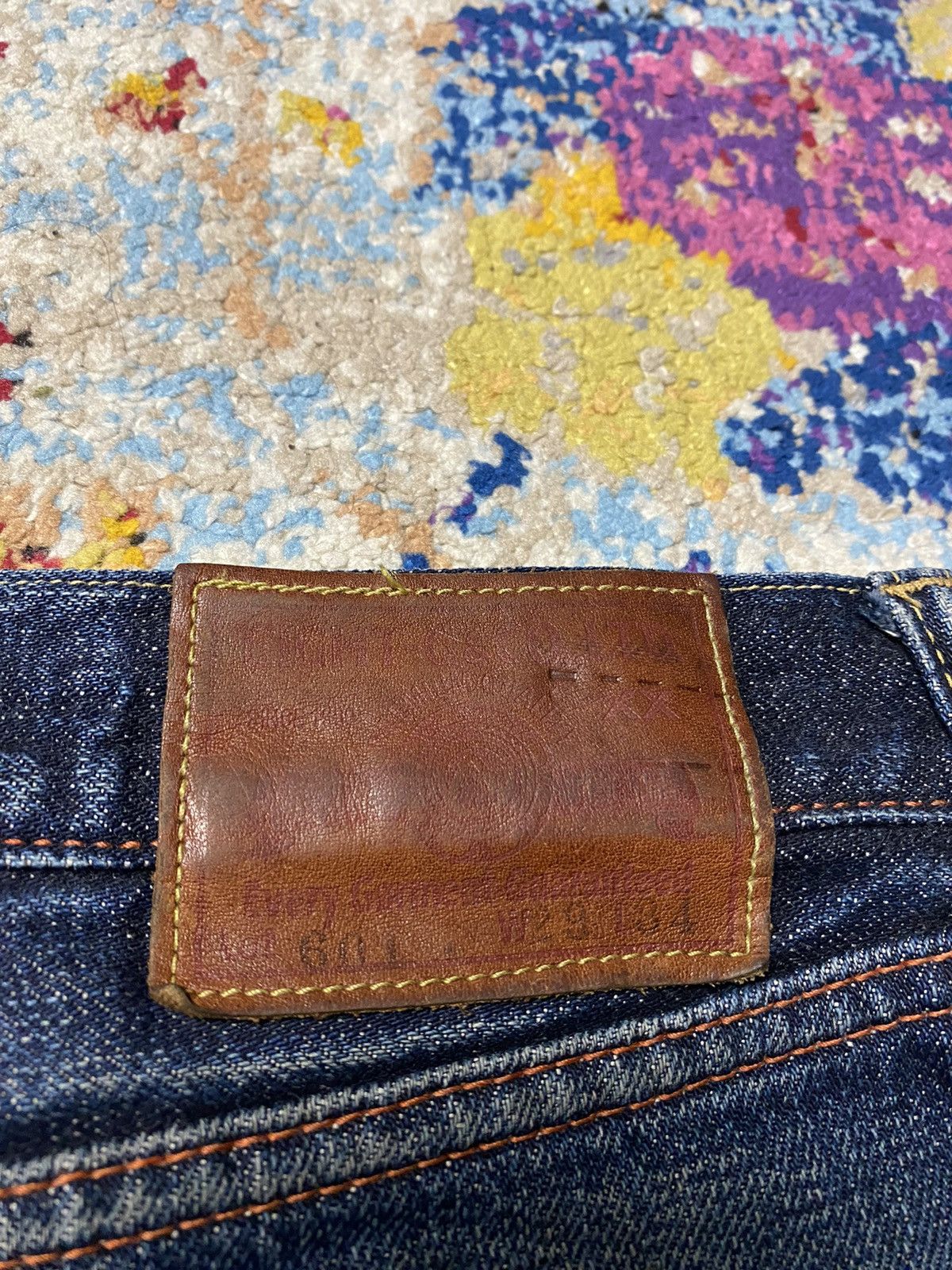 EIGHT-G × Japanese Brand × Vintage Eight G Lot 601 Rokumaru Vintage Style 15oz distressed & cut Size US 29 - 6 Thumbnail