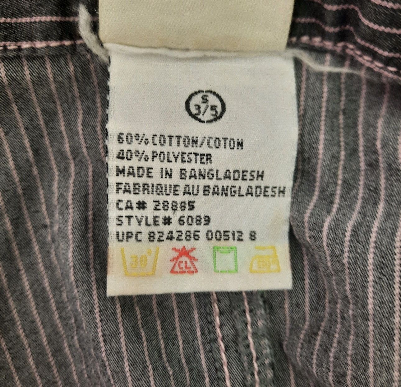 Vintage Y2K Fitted Shrunken Jacket With Zippers Grey Pink Pinstripe Size S / US 4 / IT 40 - 6 Thumbnail