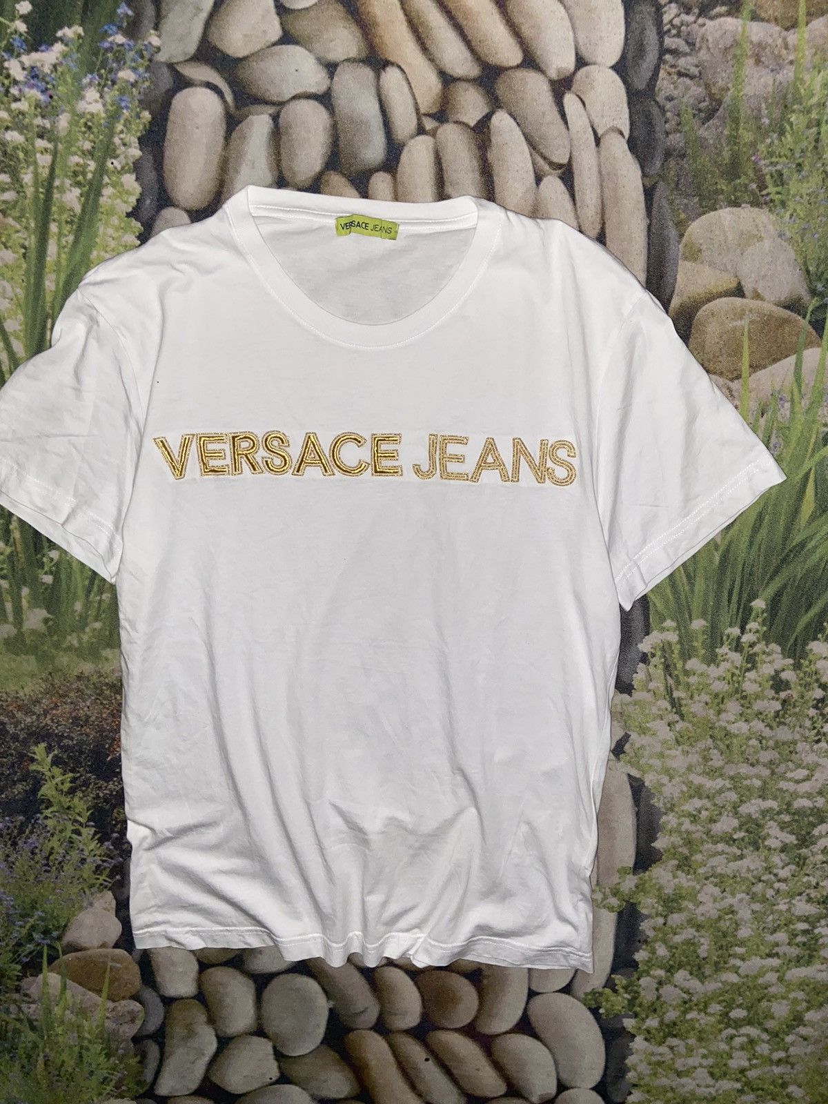 Versace VERSACE JEANS WHITE T SHIRT GOLD LOGO Size US L / EU 52-54 / 3 - 2 Thumbnail