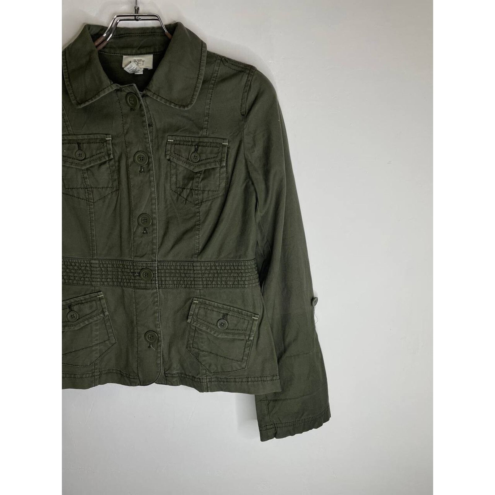 Loft × Vintage Vintage Ann Taylor LOFT Military Style Green Jacket Utility Size S / US 4 / IT 40 - 7 Thumbnail