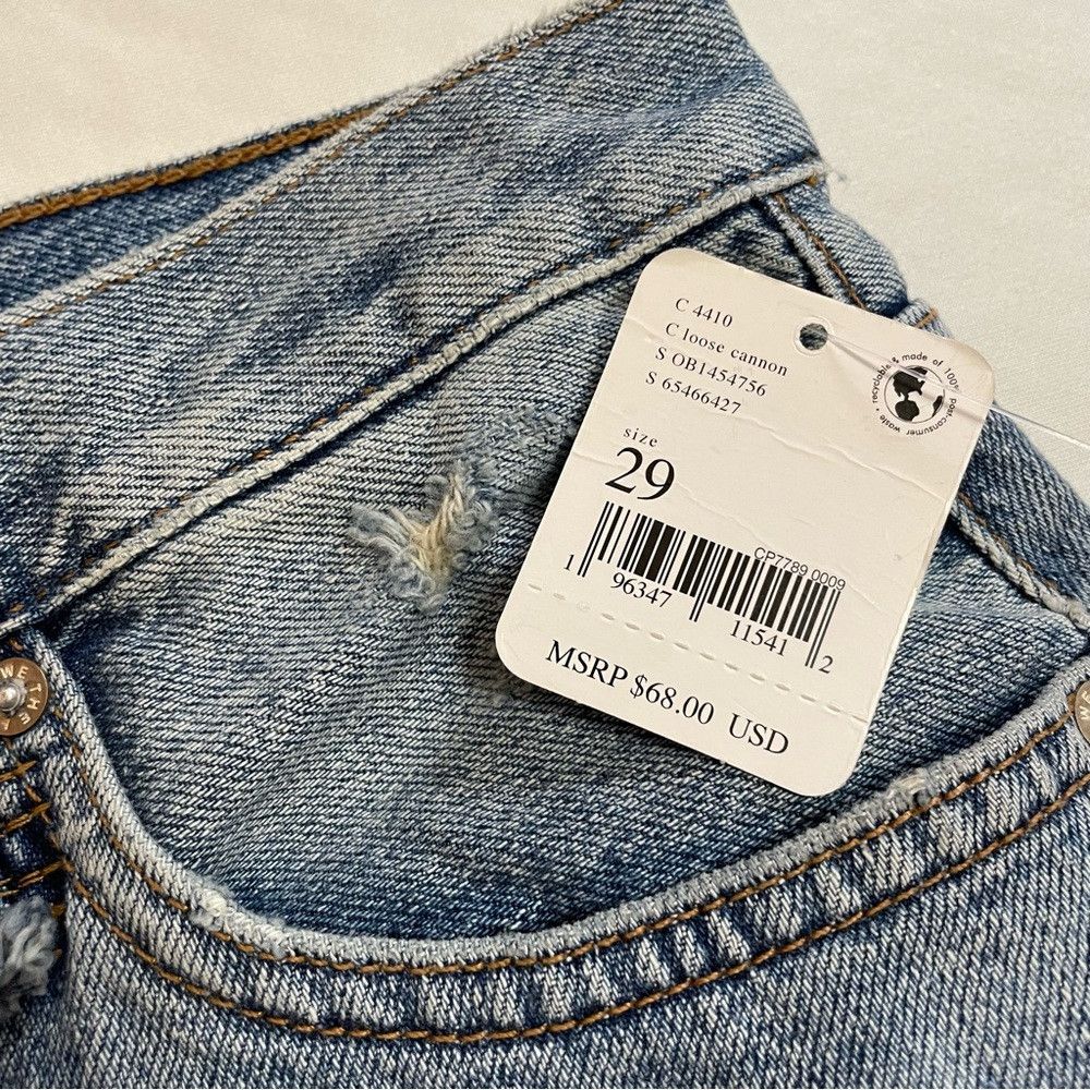 Free People NWT New Free People Makai Cutoff Denim Loose Cannon Blue Sh Size 29" - 8 Thumbnail