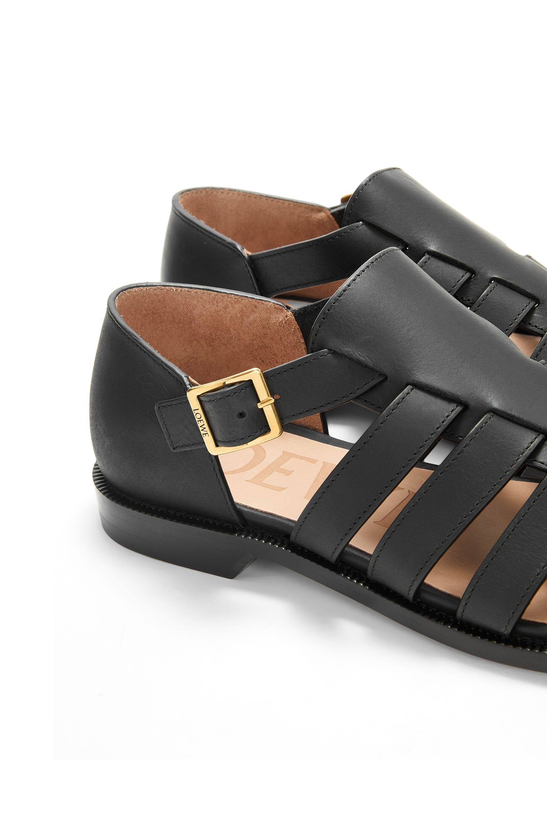 Loewe os11x0725 Campo Leather Cage Sandals in Black Size US 9 / EU 42 - 5 Thumbnail