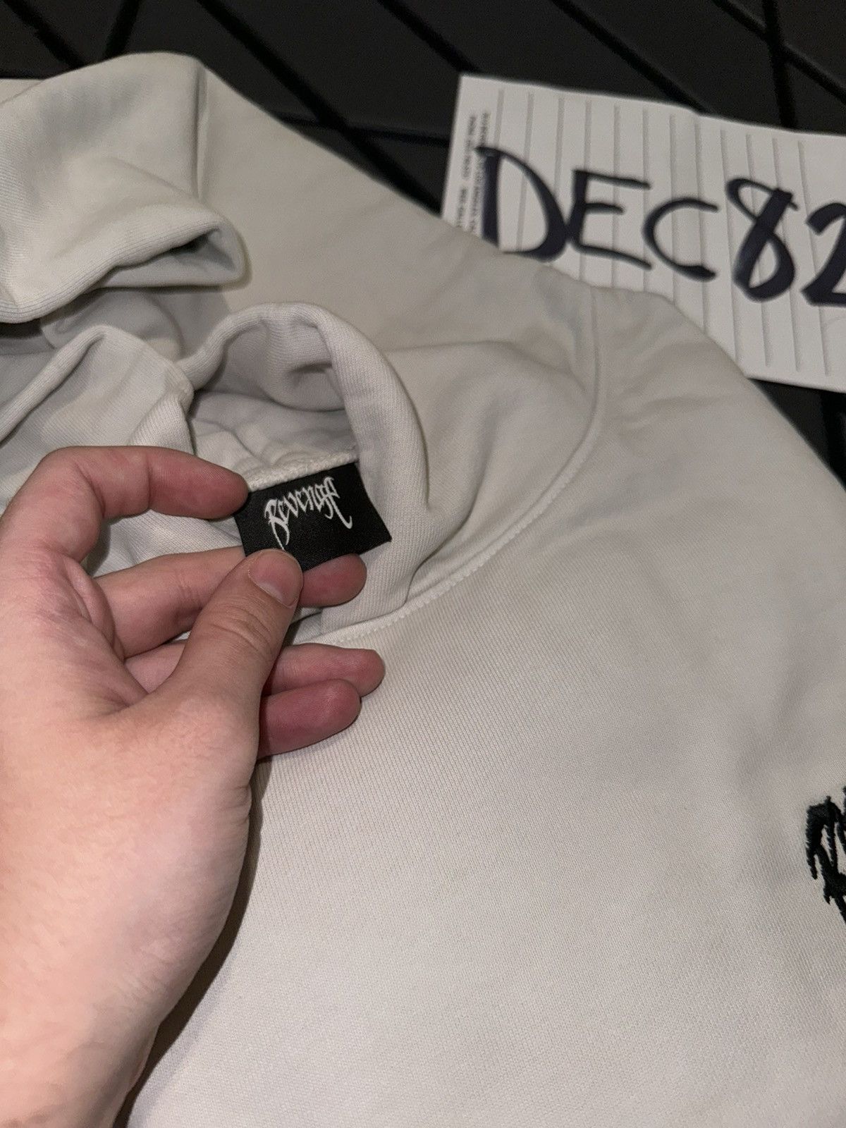 Revenge Revenge Black Embroidered Basic Hoodie Cement Size US L / EU 52-54 / 3 - 4 Thumbnail