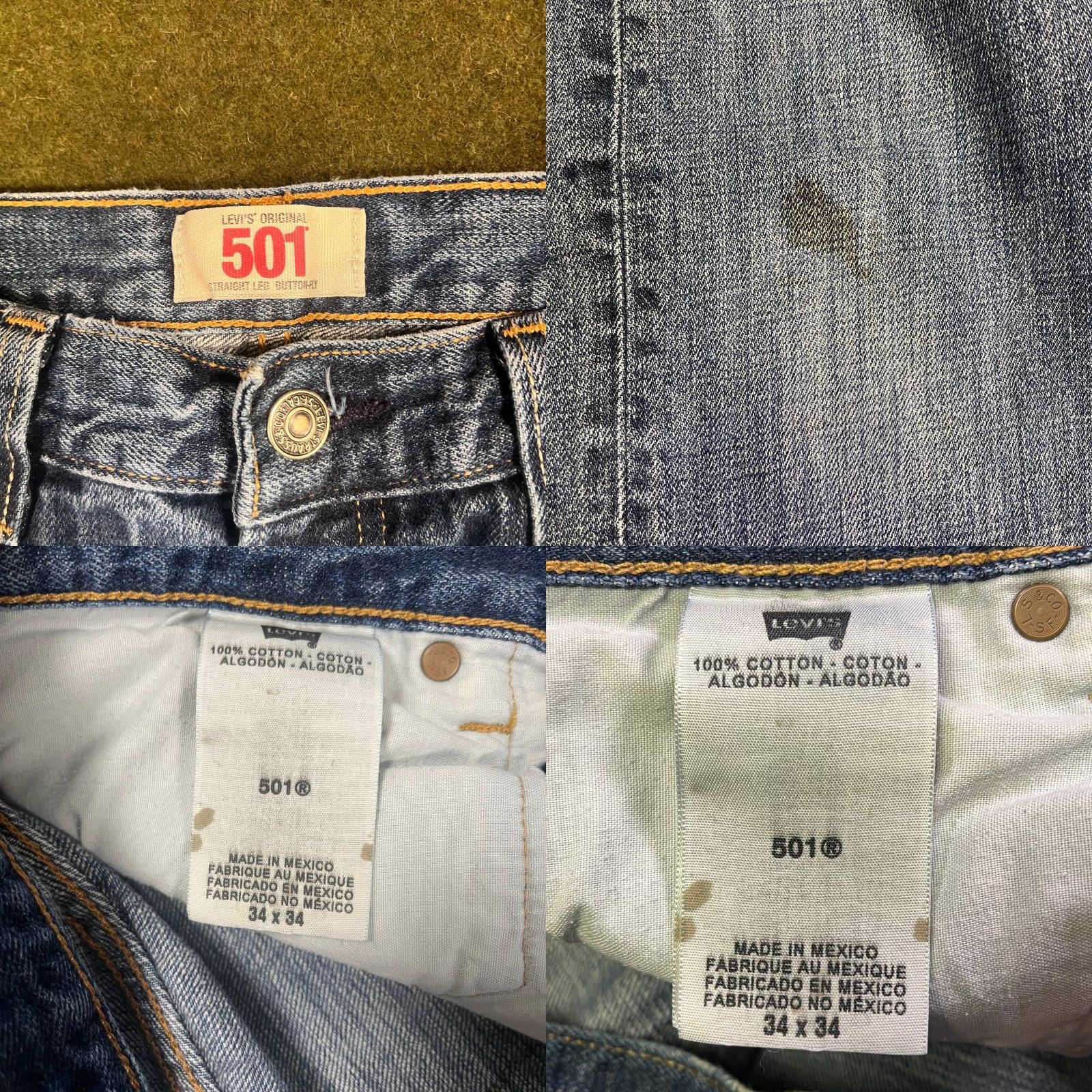 Levi's Levi's Mens Jeans 501 Blue Original Fit Straight Leg Denim Zip Fly 34 Regular Mens Size US 32 / EU 48 - 8 Thumbnail