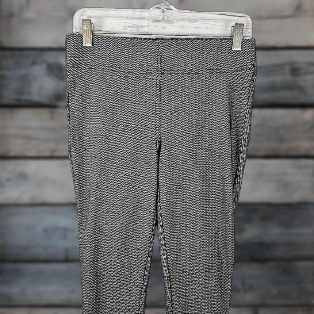 Loft VINTAGE Ann Taylor LOFT Womens Ponte Knit Leggings Sz Small Black Herringbone Size 28" / US 6 / IT 42 - 1 Thumbnail