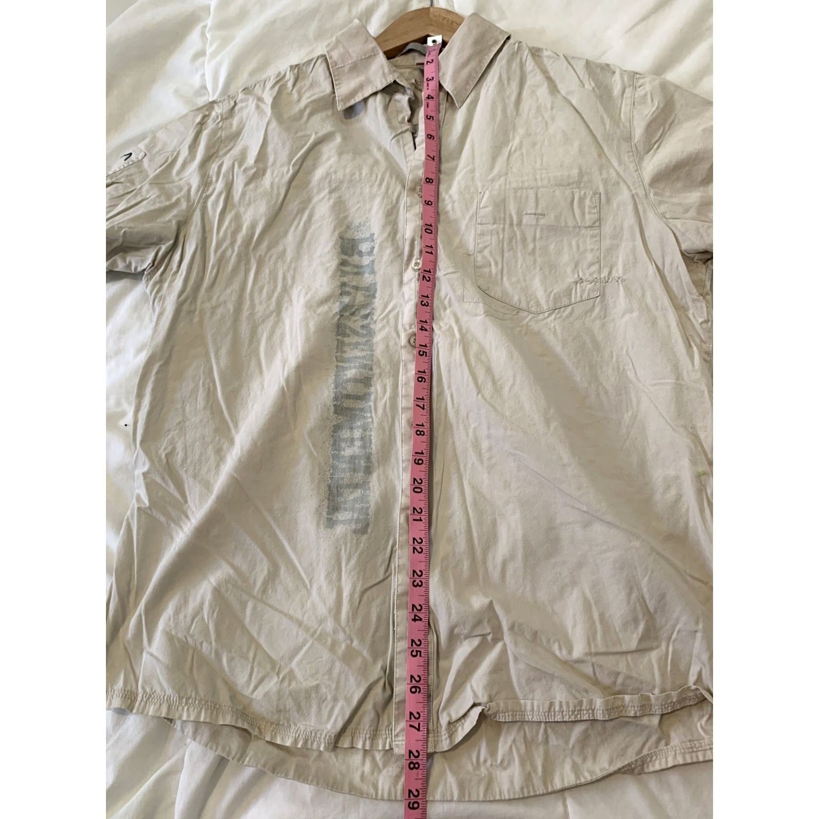 RVCA RVCA Mens Beige Khaki Short Sleeve Button Front Shirt M Regular Size Beige Color T3 Button-Up Shirt Mens 90s Style? Size US M / EU 48-50 / 2 - 7 Thumbnail