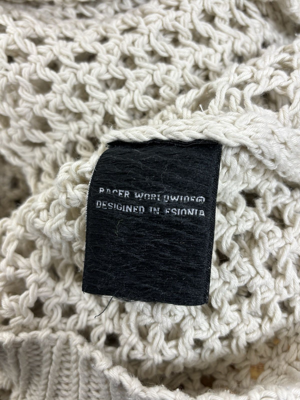 Racer Worldwide Racer Worldwide Cross Knit Crewneck Sweater Beige Size M Size US M / EU 48-50 / 2 - 7 Thumbnail