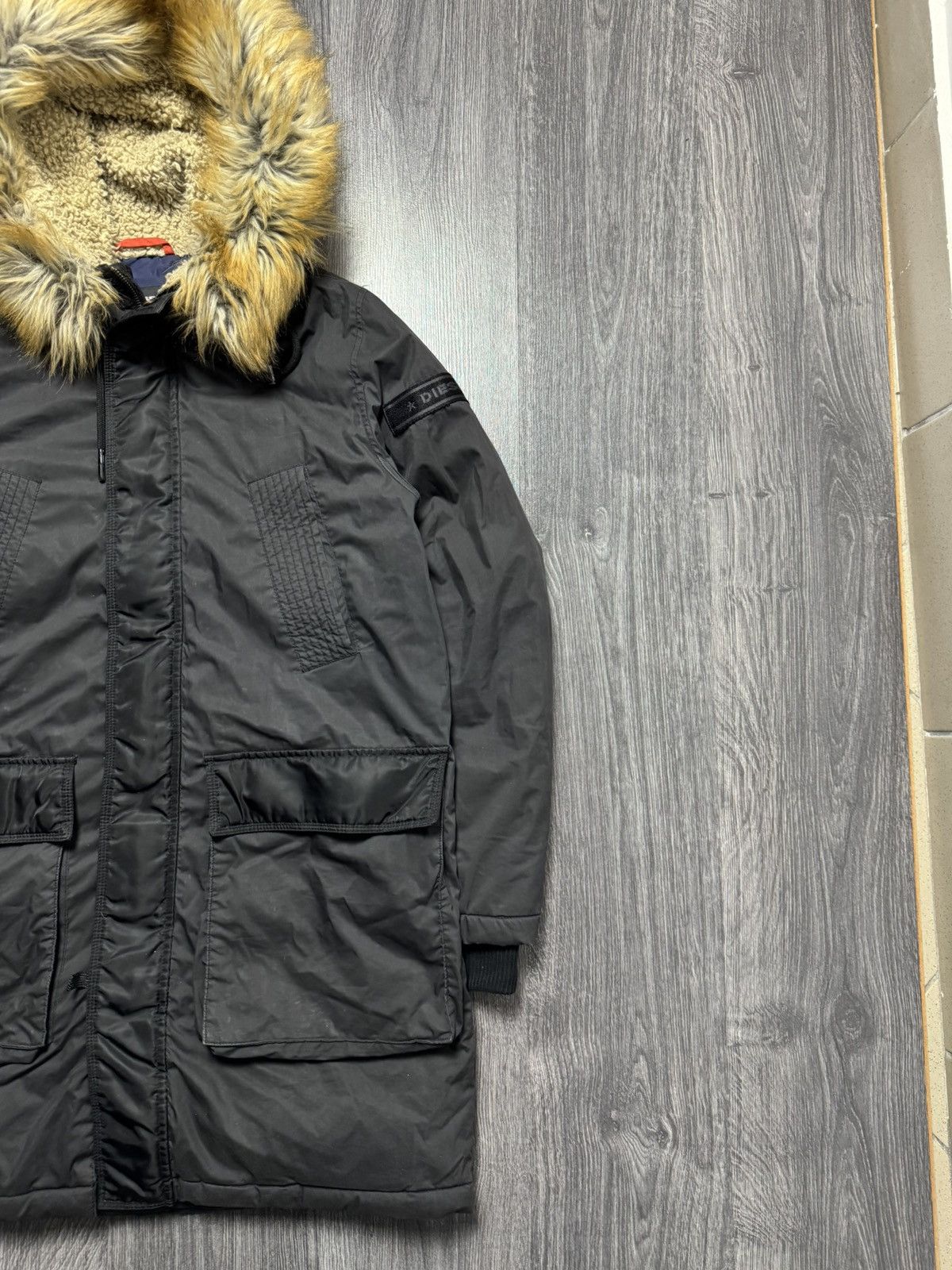 Diesel × Vintage Diesel Zip Fur Hoodie Parka Ifsixwasnine Lgb Style Size US L / EU 52-54 / 3 - 4 Thumbnail