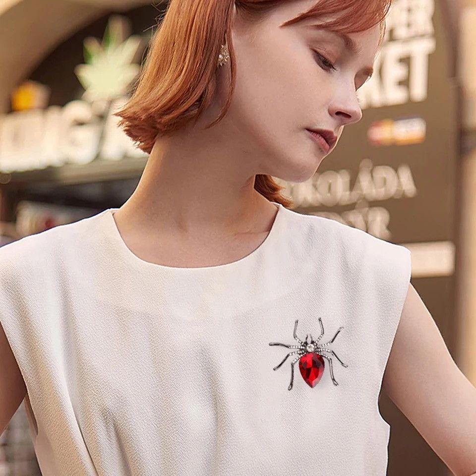 Designer Exaggerated black spider creative brooch Size ONE SIZE - 4 Thumbnail