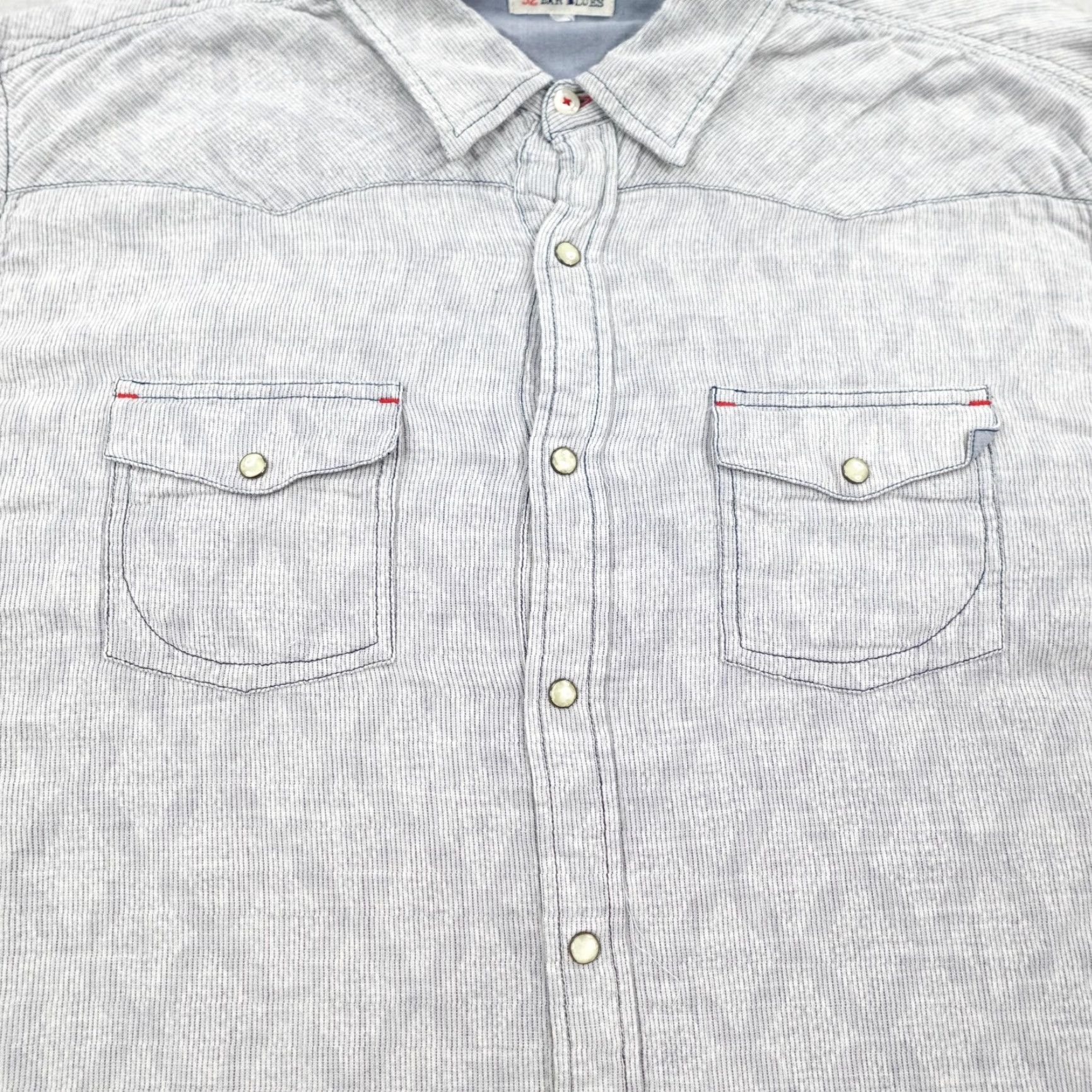 Vintage VINTAGE 32 Bar Blues Flannel Shirt Men's 2XL Gray Geometric Bud Light Pearl Snap Western Beer Outdoor Size US XXL / EU 58 / 5 - 3 Thumbnail