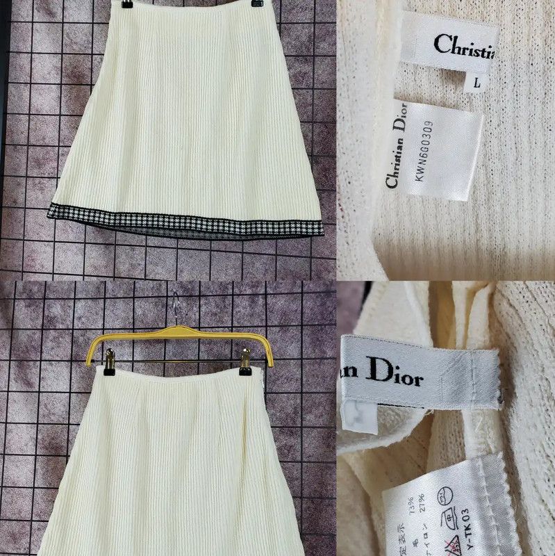 Dior Dior Cream Wool Blend A-Line Skirt 0089 Size 28" / US 6 / IT 42 - 1 Thumbnail