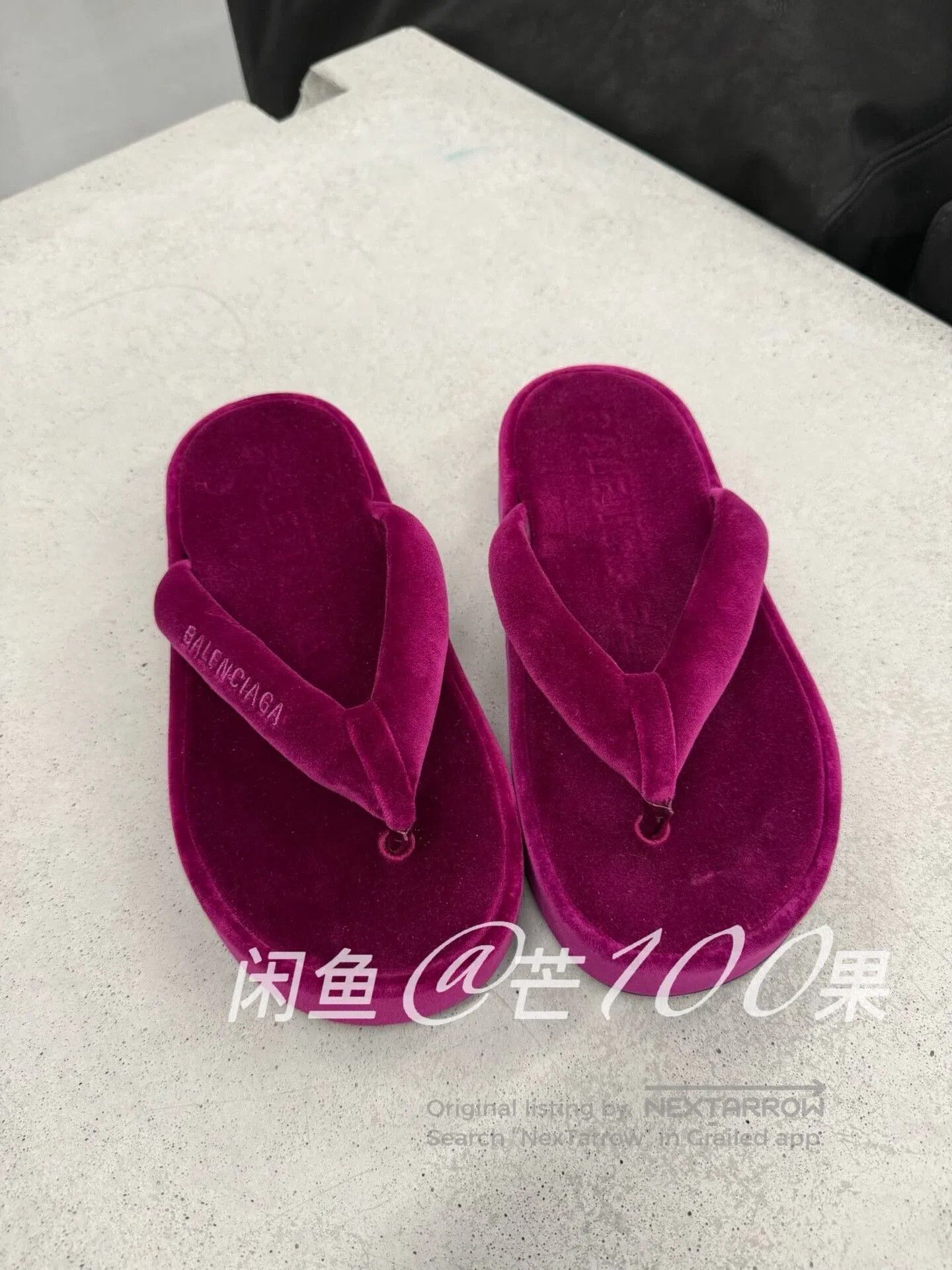 Balenciaga Balenciaga Velvet Platform Slippers. Size US 9.5 / IT 39.5 - 2 Thumbnail