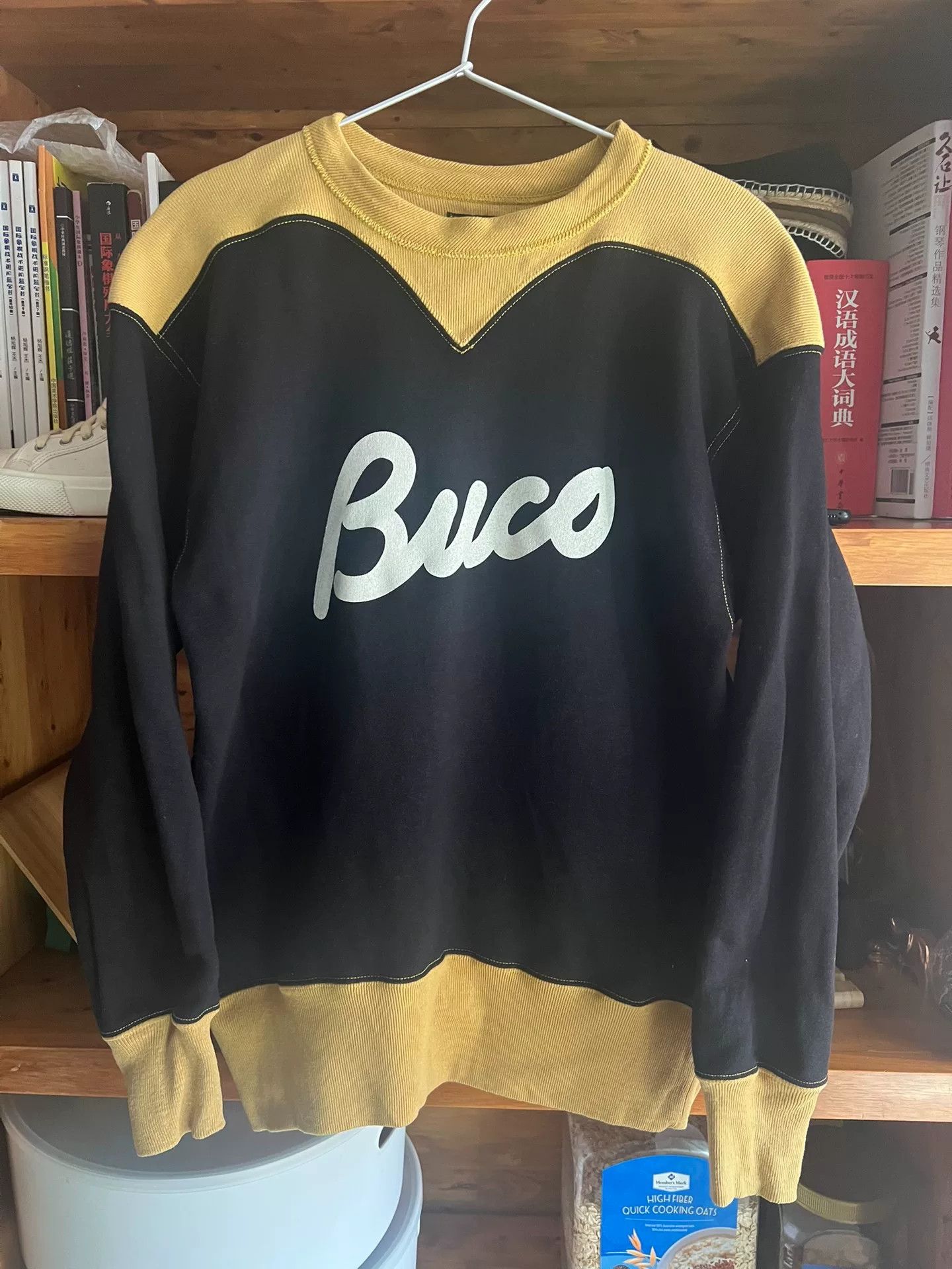 The Real McCoy's vintage buco fleece sweatshirt in black and yellow Size US S / EU 44-46 / 1 - 1 Thumbnail
