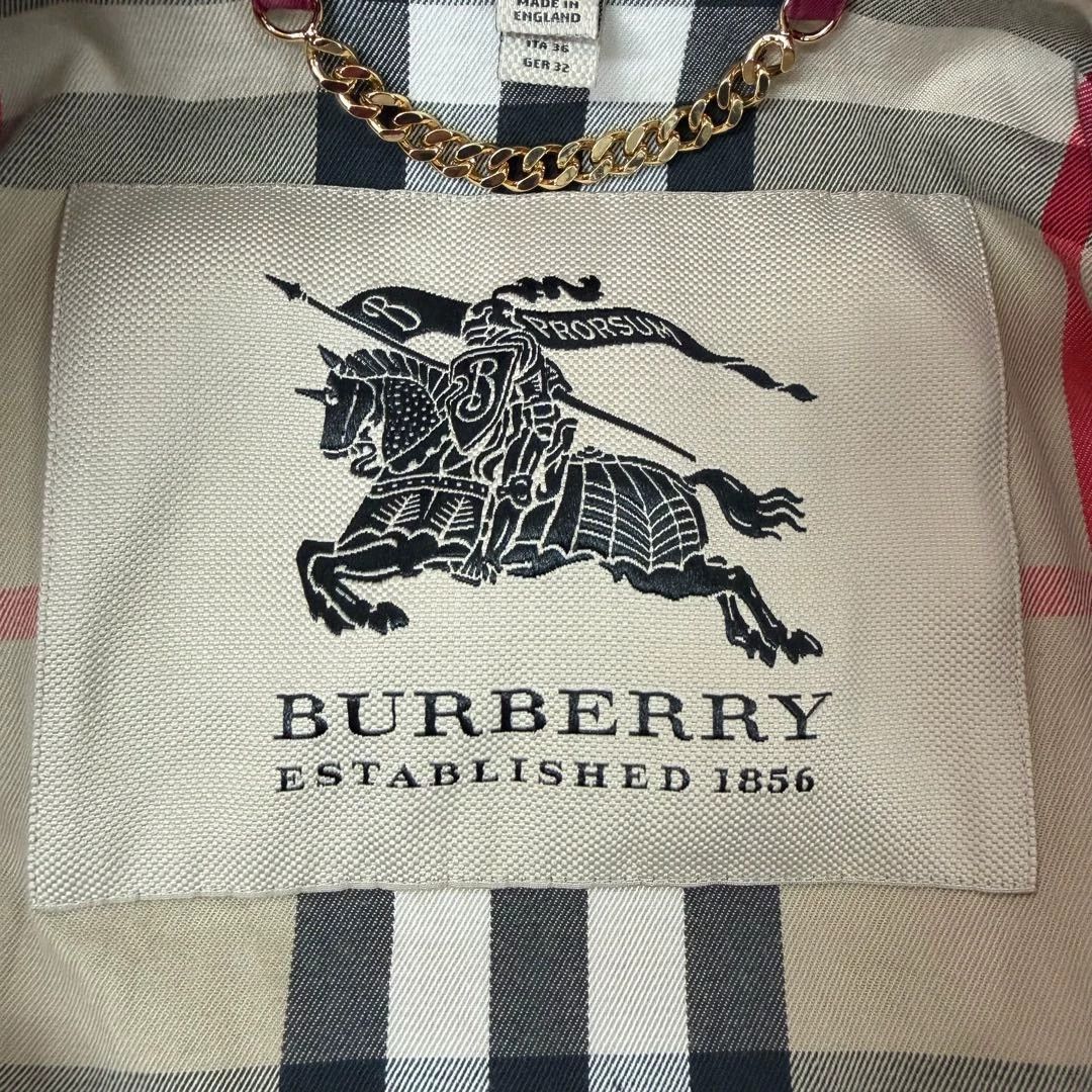 Burberry Burberry Burgundy Short Trench Coat F34 Size XS / US 0-2 / IT 36-38 - 6 Thumbnail