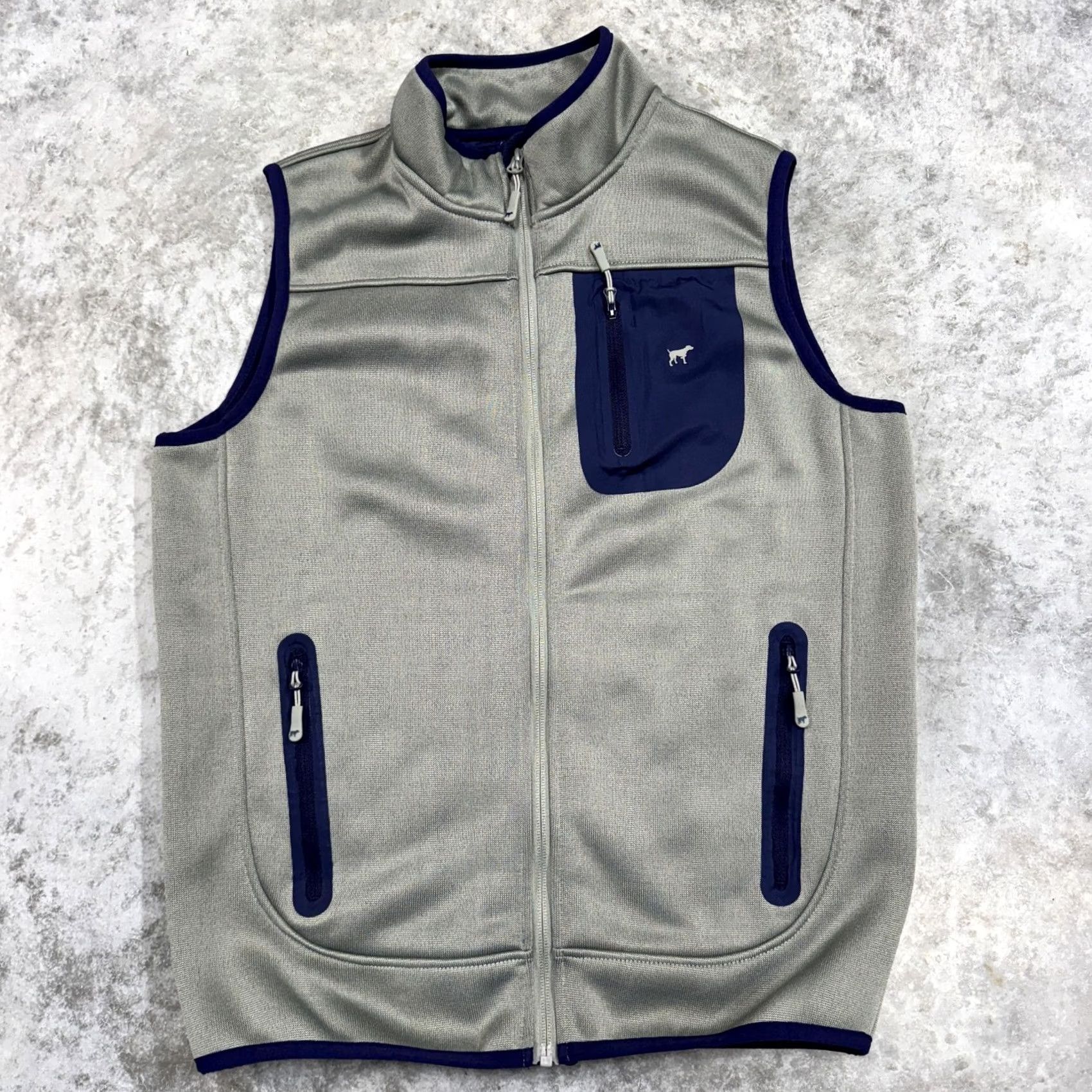 CO Southern Point Co Vest Mens Small Gray Navy Full Zip Pockets Lined Soft Shell Windbreaker Casual Size US S / EU 44-46 / 1 - 2 Thumbnail