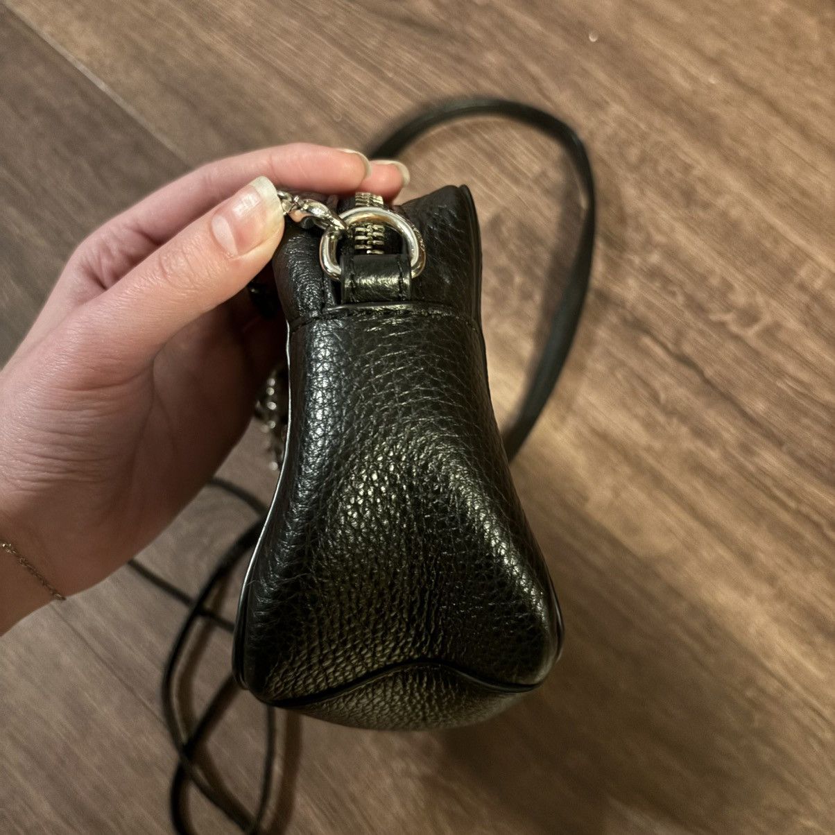 Rebecca Minkoff Rebecca Minkoff Black Pebbled Leather 4 Zip Moto Bag Size ONE SIZE - 5 Thumbnail