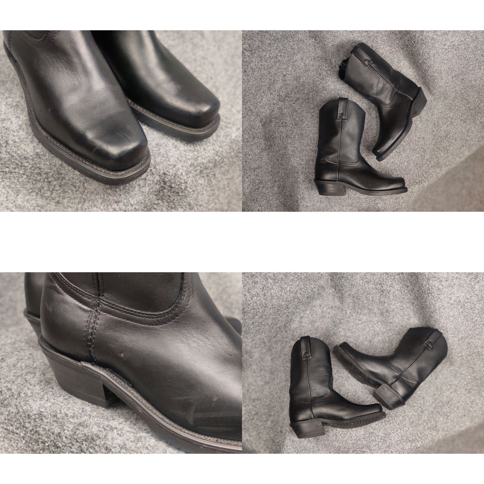 Vintage Canada West Leather Motorcycle Boots Western Square Toe Ankle Black Vintage Women’s Size 8 C Width Size US 8 / IT 38 - 9 Thumbnail