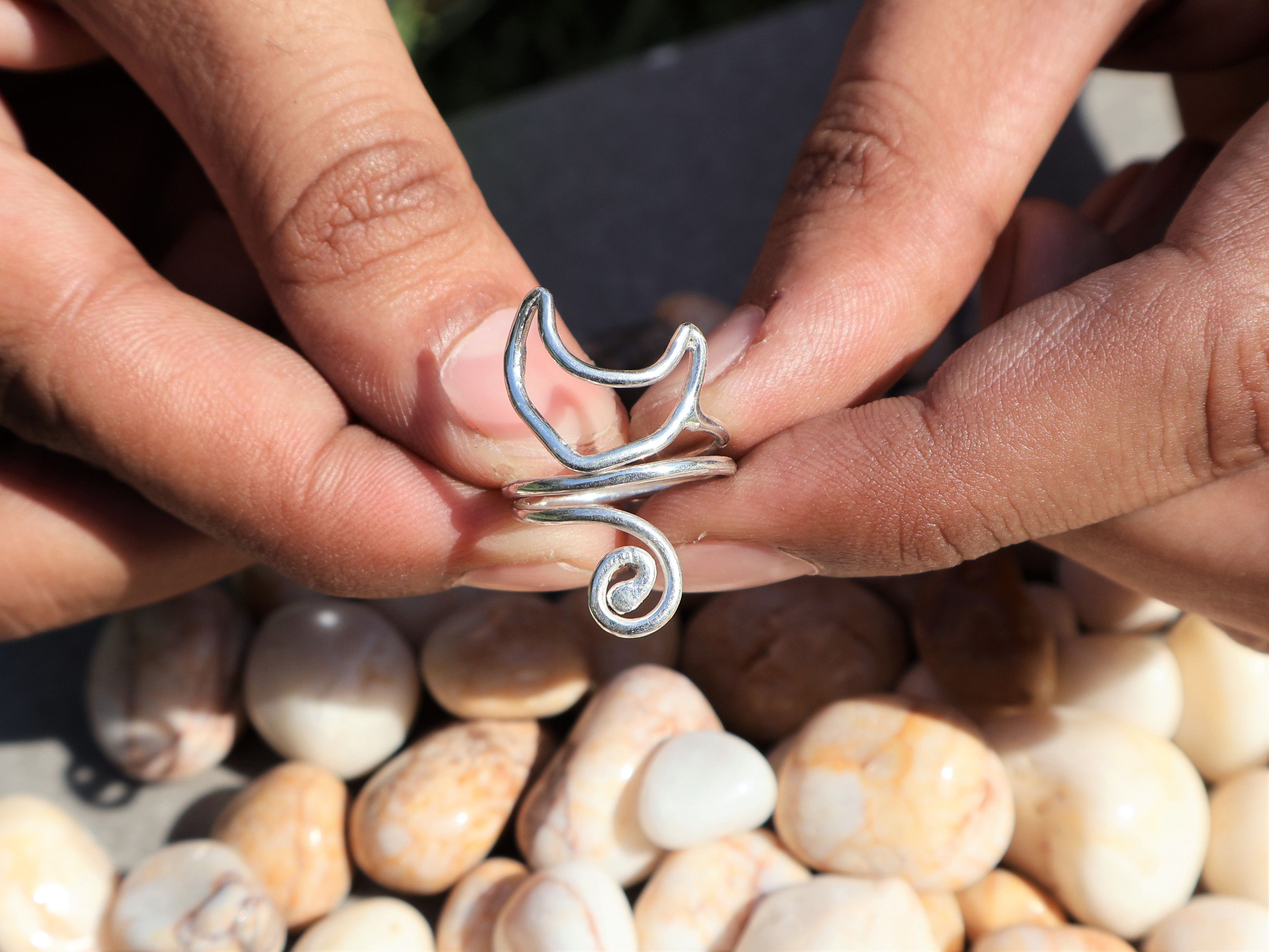 Handmade Cat Ring, 925 Sterling Silver, Handmade Unique Ring, Gifts Size ONE SIZE - 7 Thumbnail