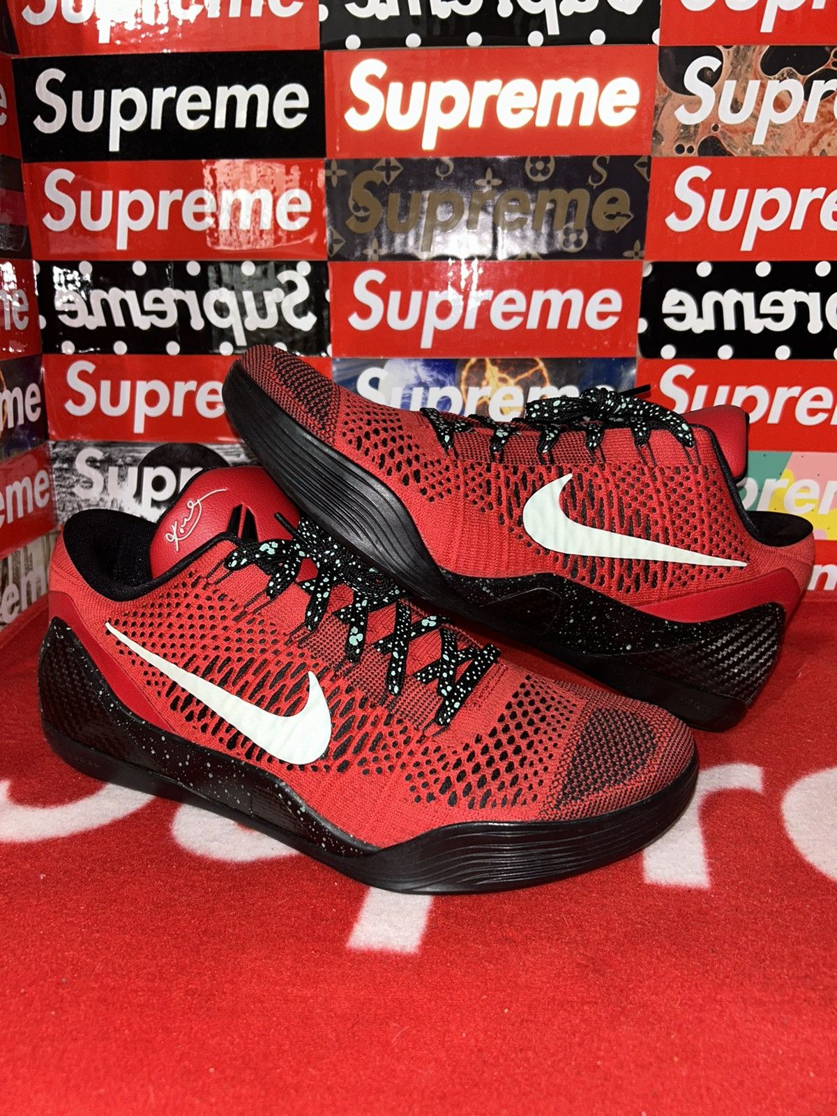 Nike Nike Kobe 9 Elite Low University Red 639045-600 size 12 VNDS Size US 12 / EU 45 - 1 Thumbnail