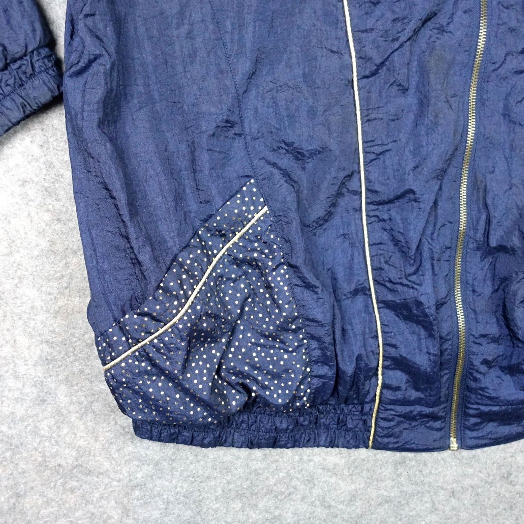 Vintage VINTAGE Active Frontier Windbreaker Jacket Womens L Navy Gold Polka Dot 90s Windbreaker Jacket Womens L Navy Gold Polka Dot 90s Size L / US 10 / IT 46 - 7 Thumbnail